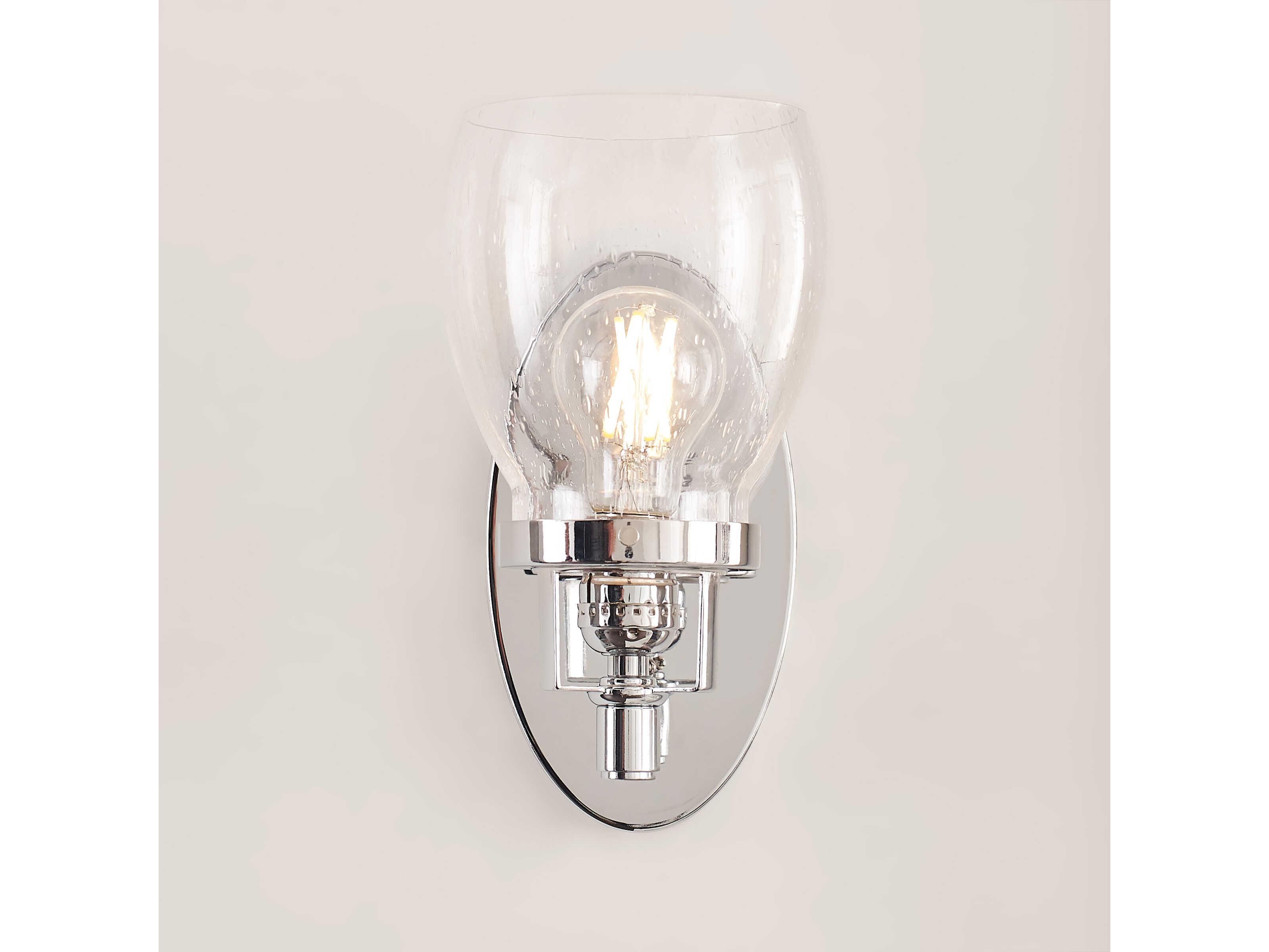 Generation Lighting Belton 1-Light Chrome Glass Wall Sconce