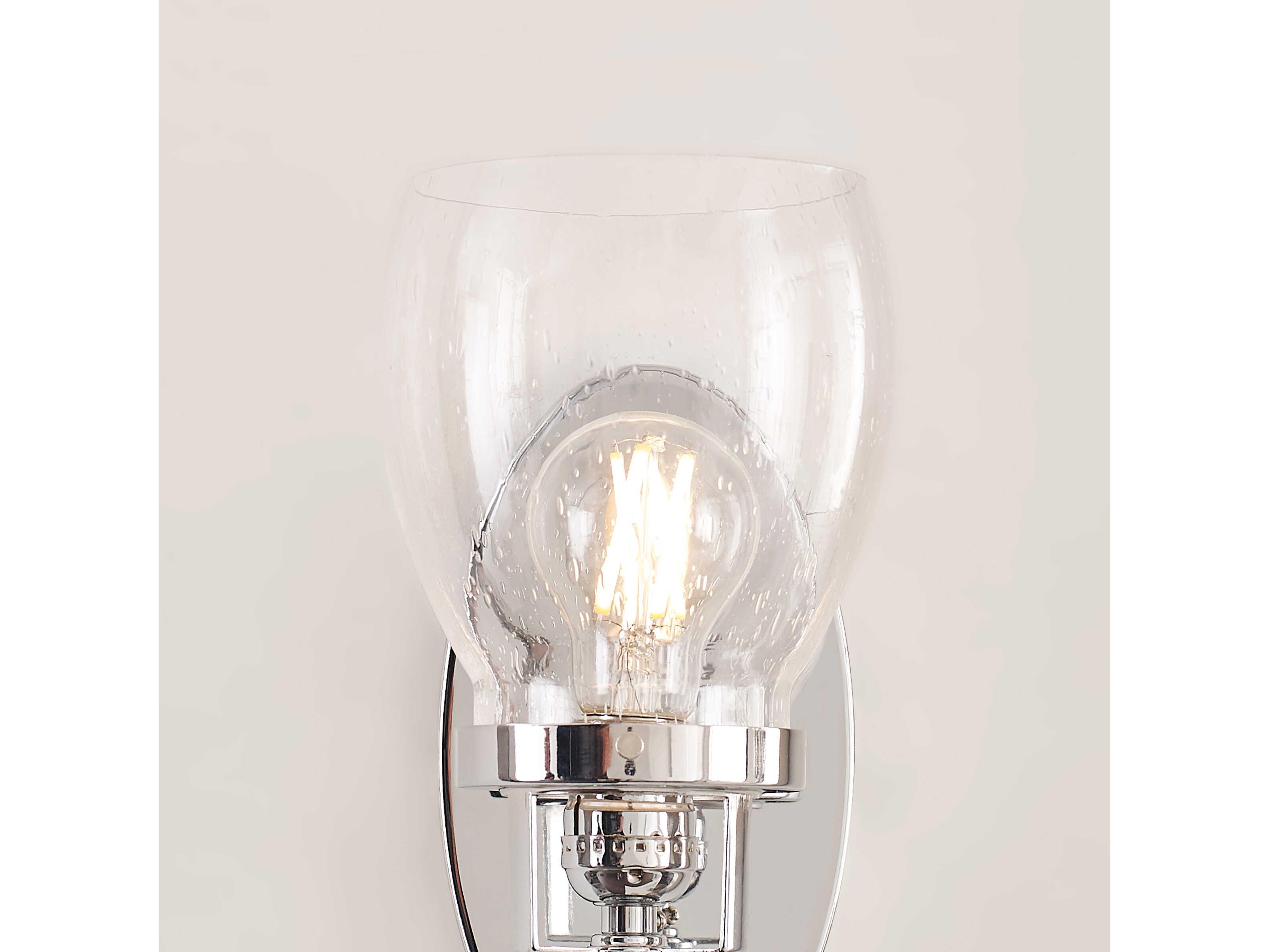 Generation Lighting Belton 1-Light Chrome Glass Wall Sconce