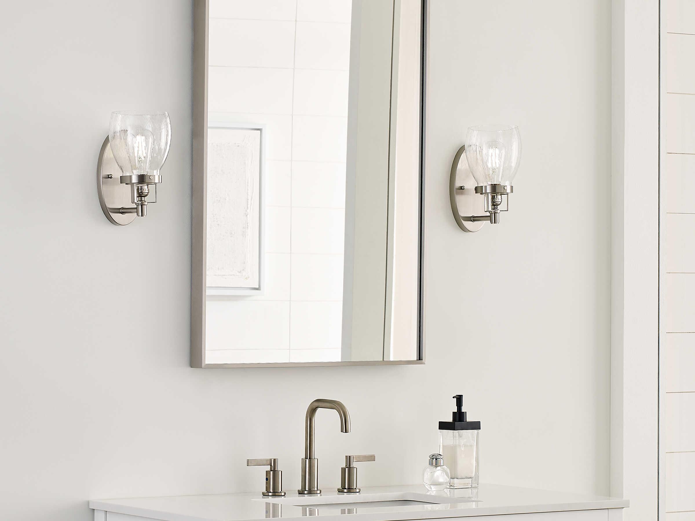 Generation Lighting Belton 1-Light Brushed Nickel Glass Wall Sconce