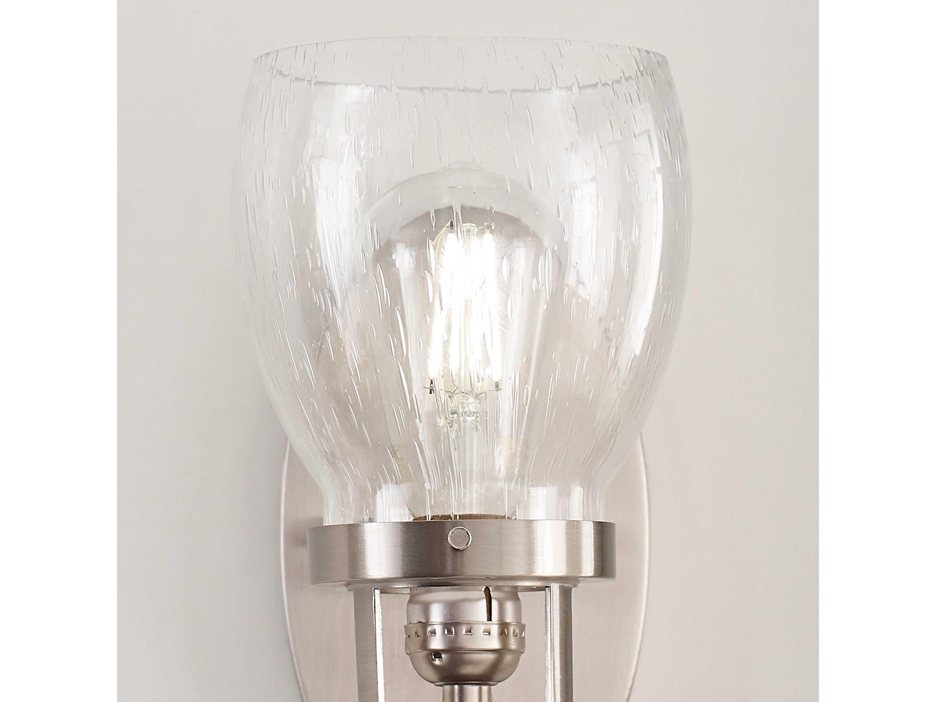 Generation Lighting Belton 1-Light Brushed Nickel Glass Wall Sconce