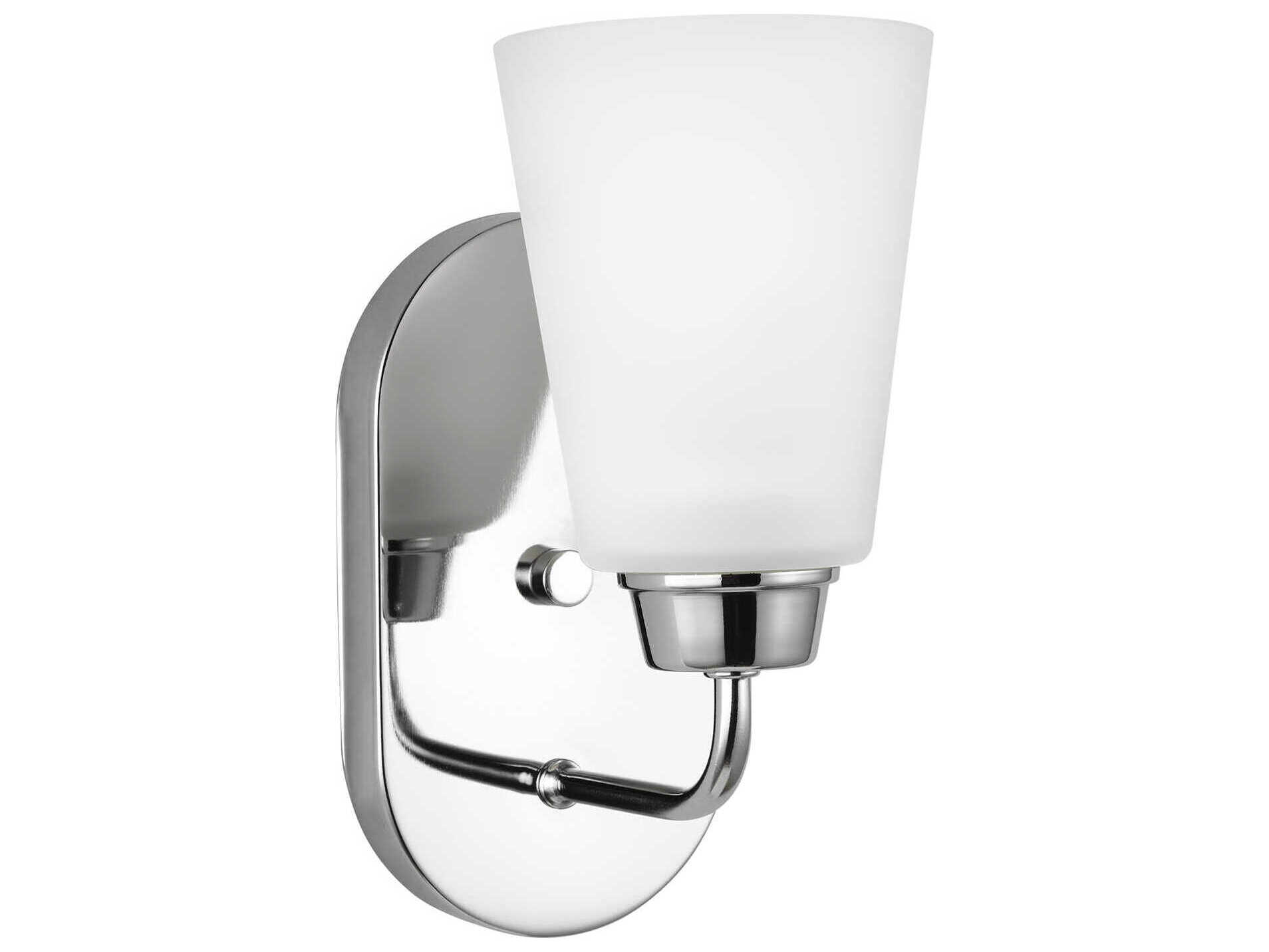 Generation Lighting Kerrville 1-Light Chrome Glass Wall Sconce