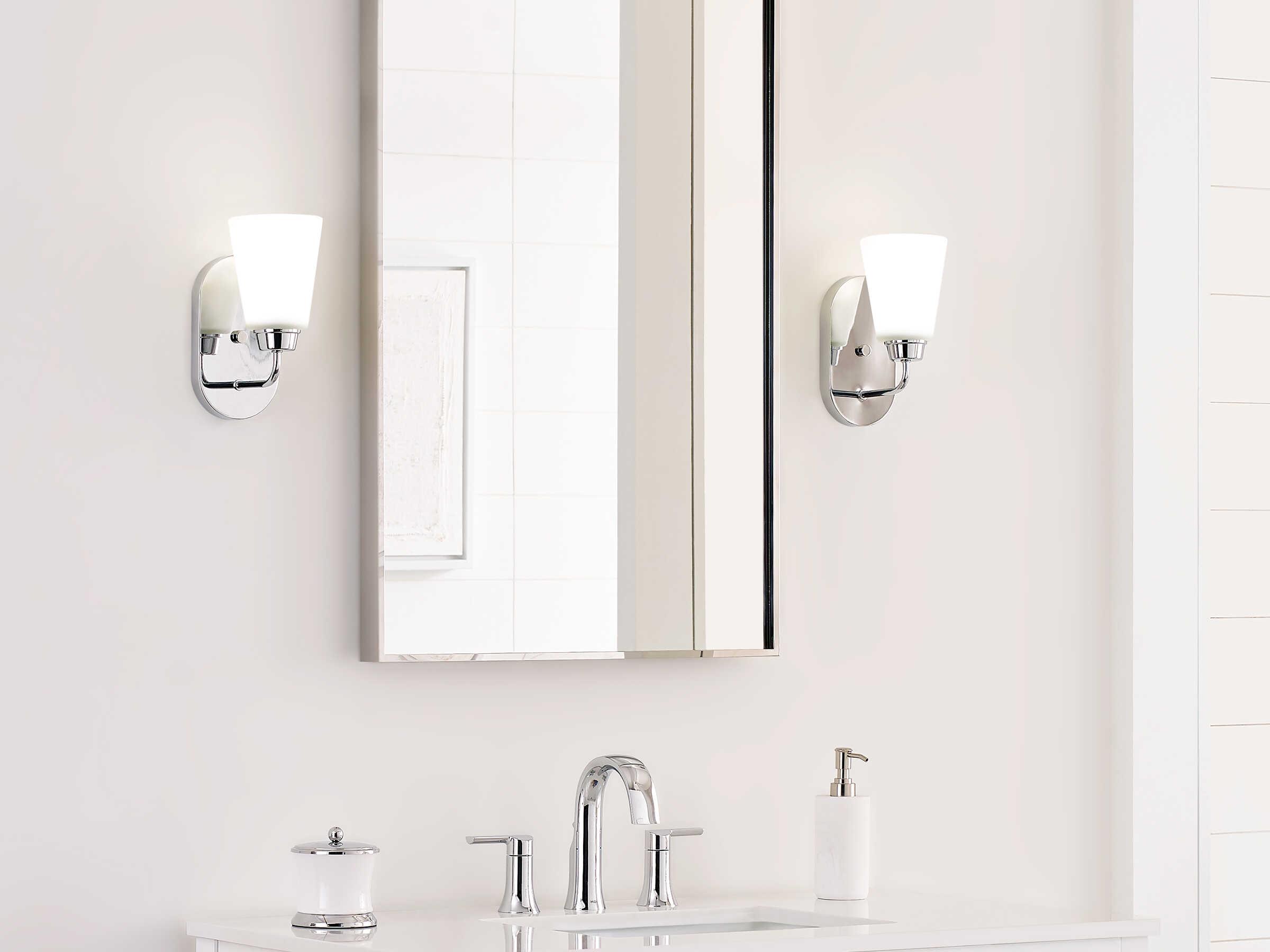 Generation Lighting Kerrville 1-Light Chrome Glass Wall Sconce