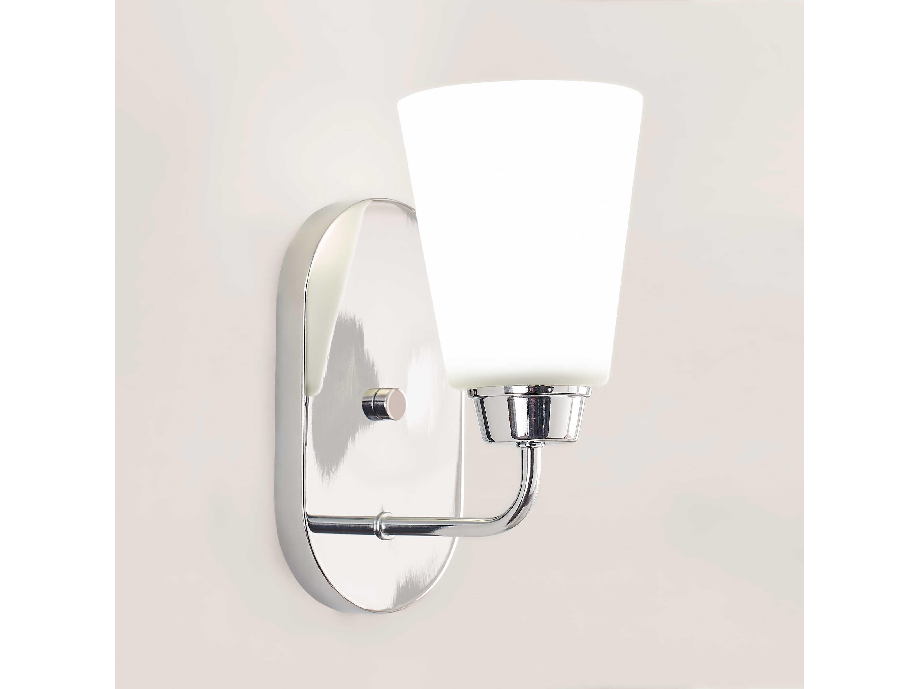 Generation Lighting Kerrville 1-Light Chrome Glass Wall Sconce