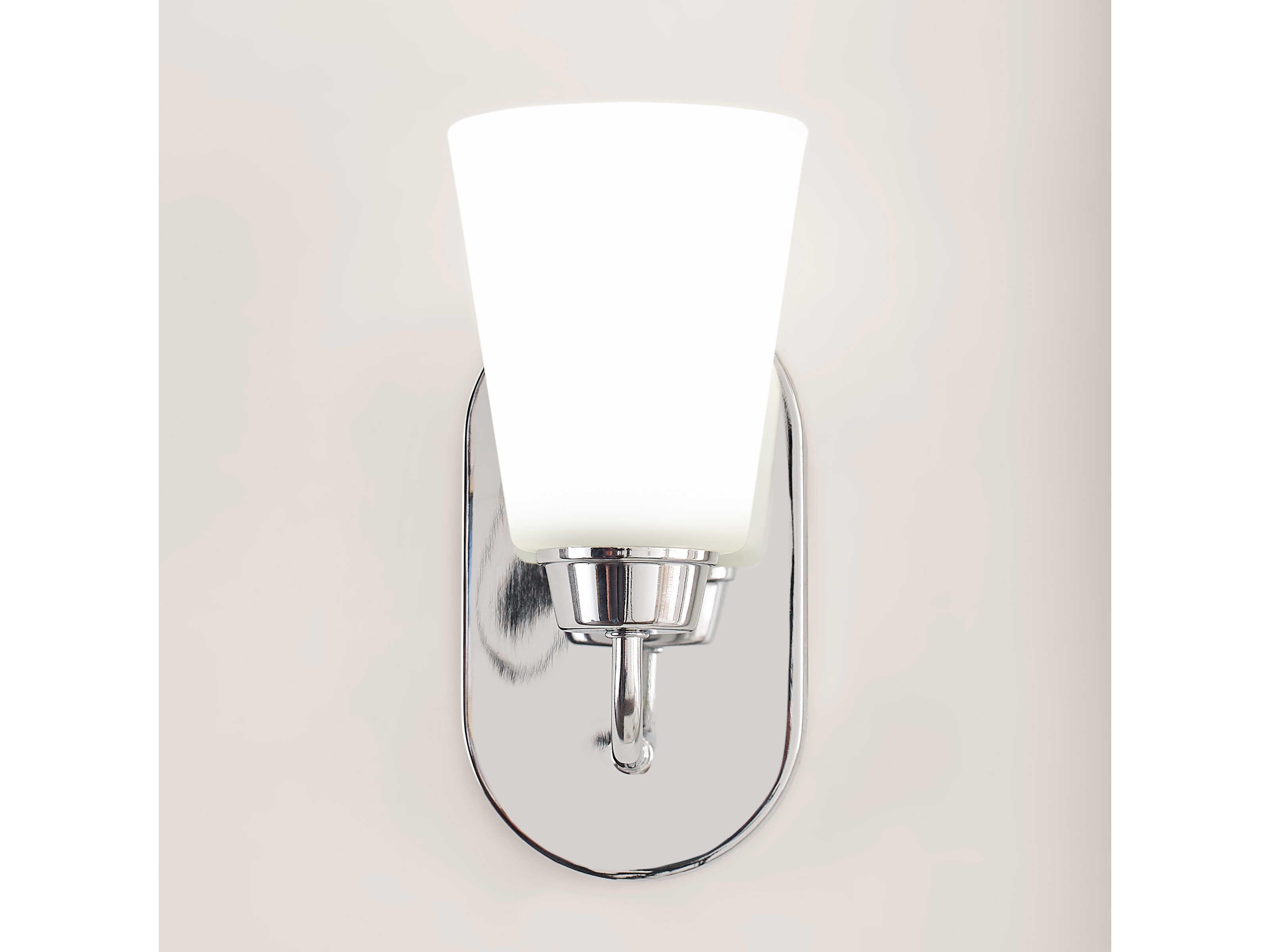 Generation Lighting Kerrville 1-Light Chrome Glass Wall Sconce