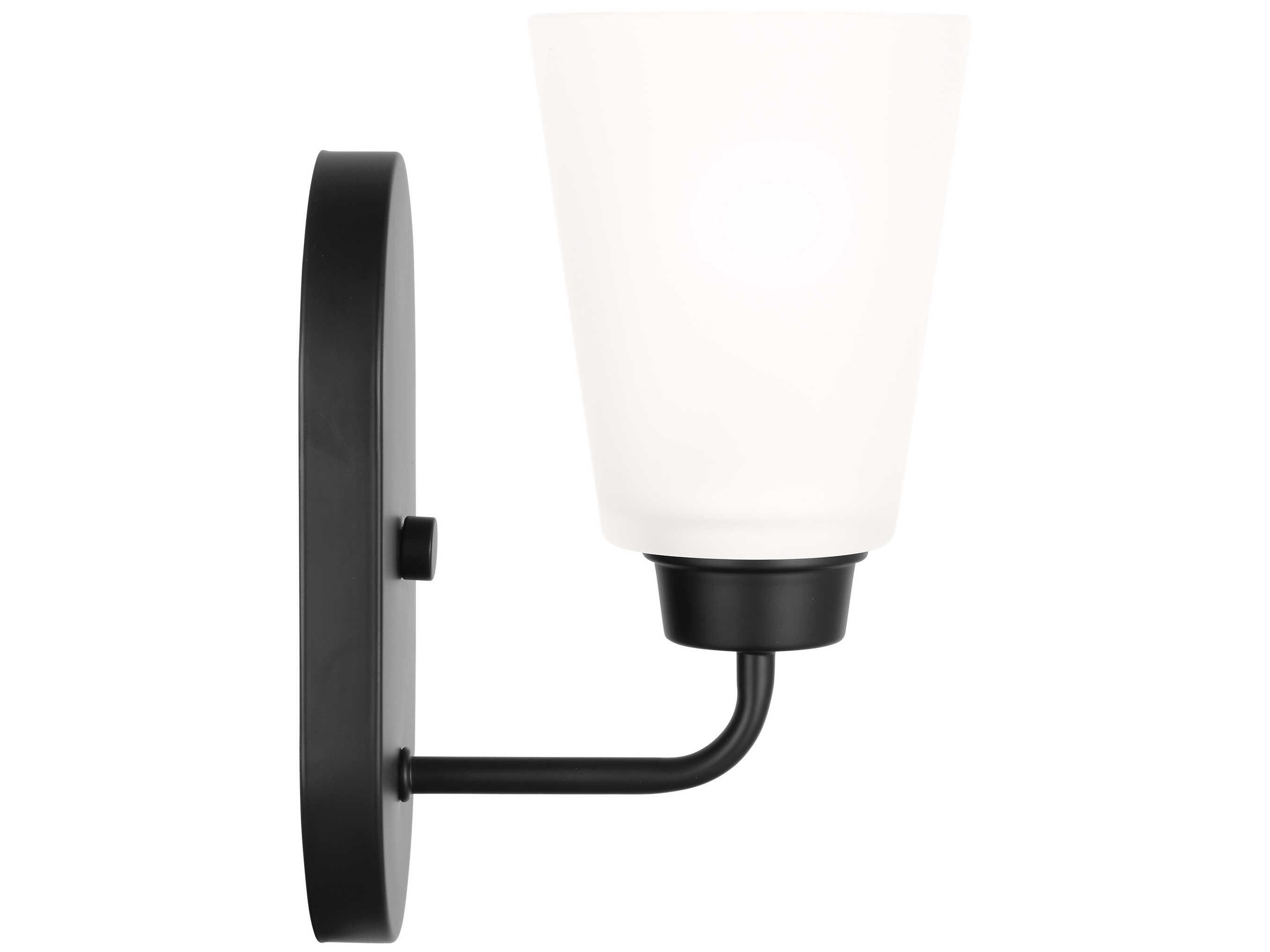 Generation Lighting Kerrville 1-Light Midnight Black Wall Sconce