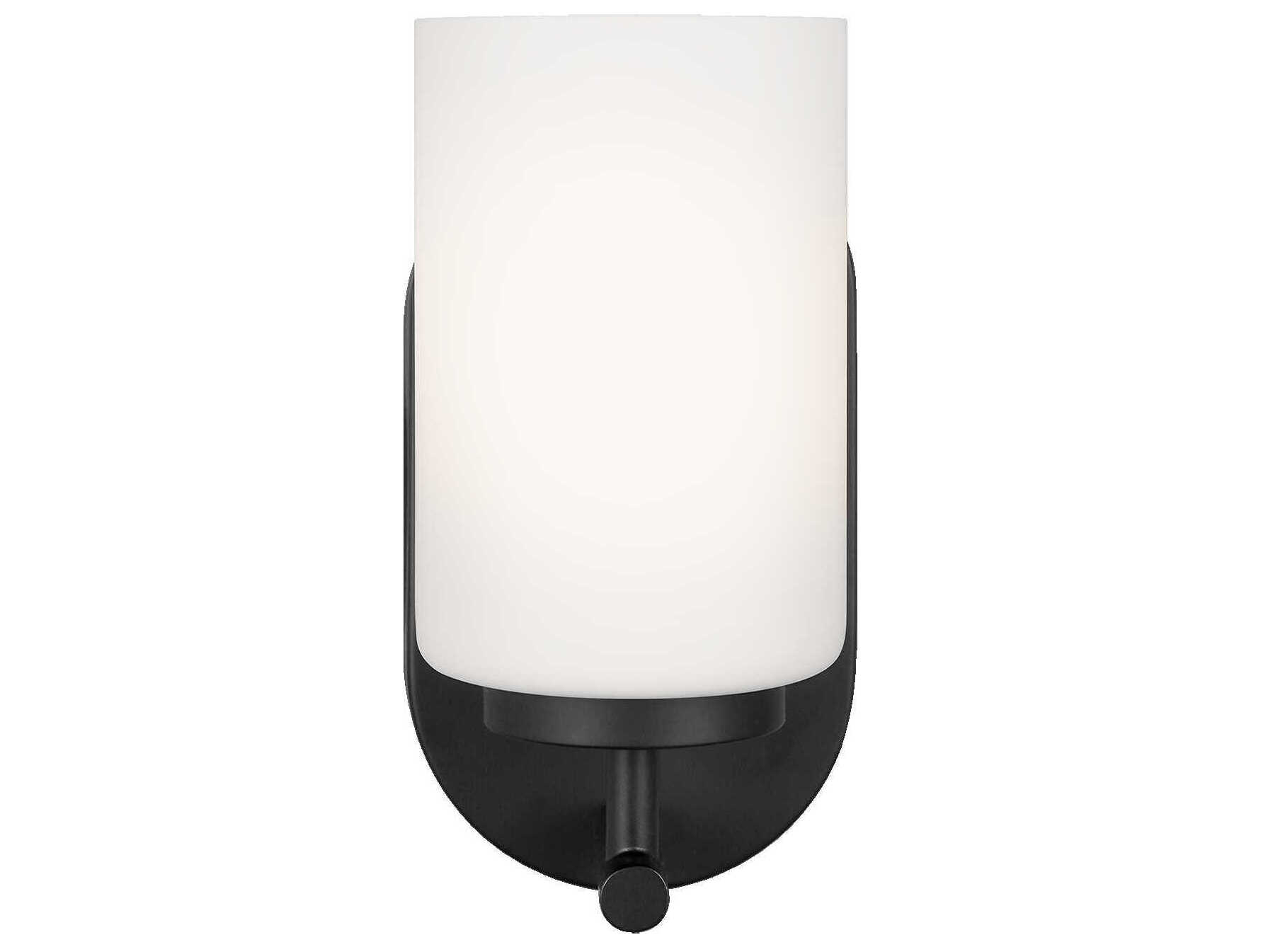 Generation Lighting Oslo 1-Light Midnight Black Glass Wall Sconce