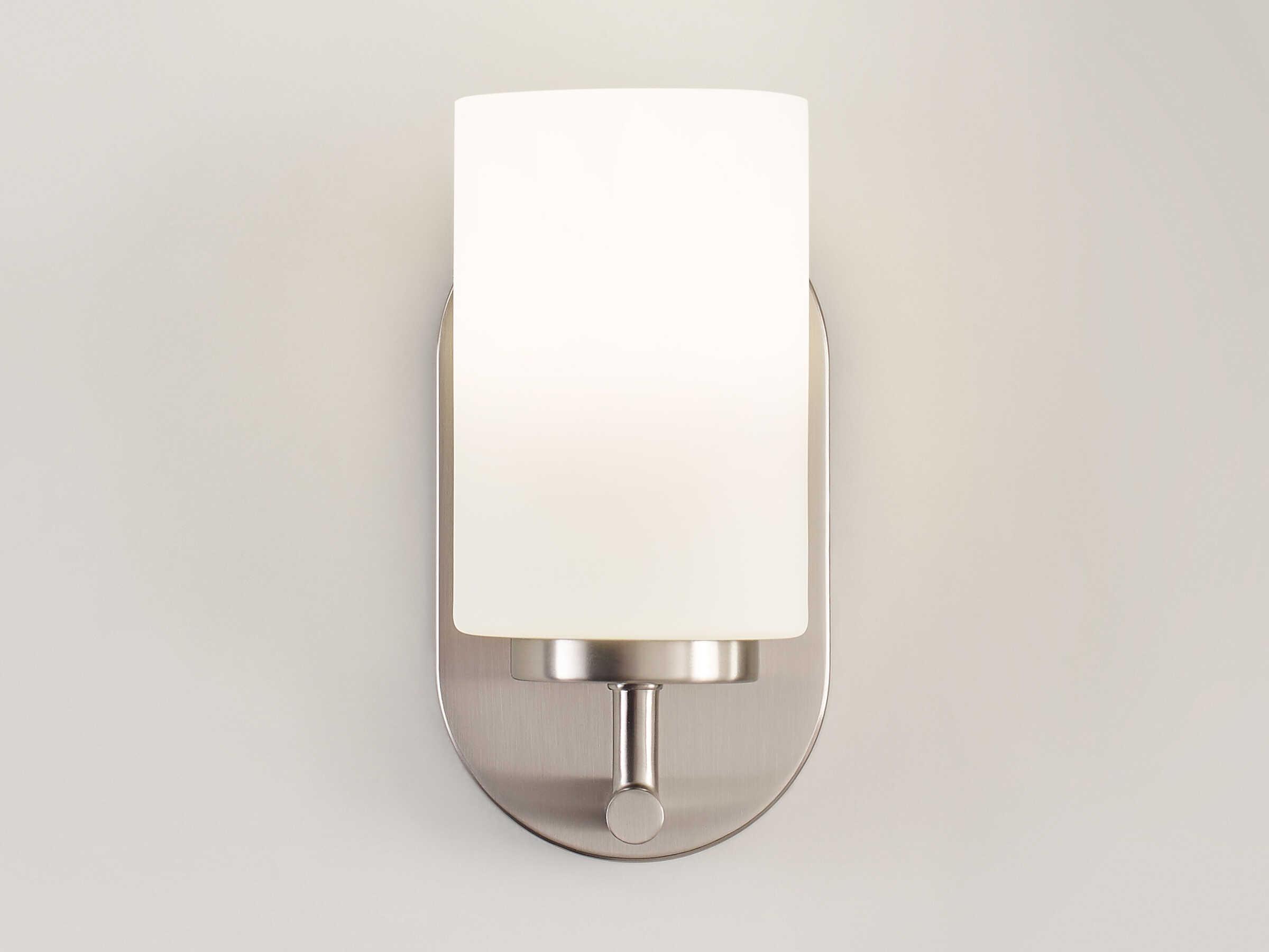 Generation Lighting Oslo 1-Light Brushed Nickel Glass Wall Sconce