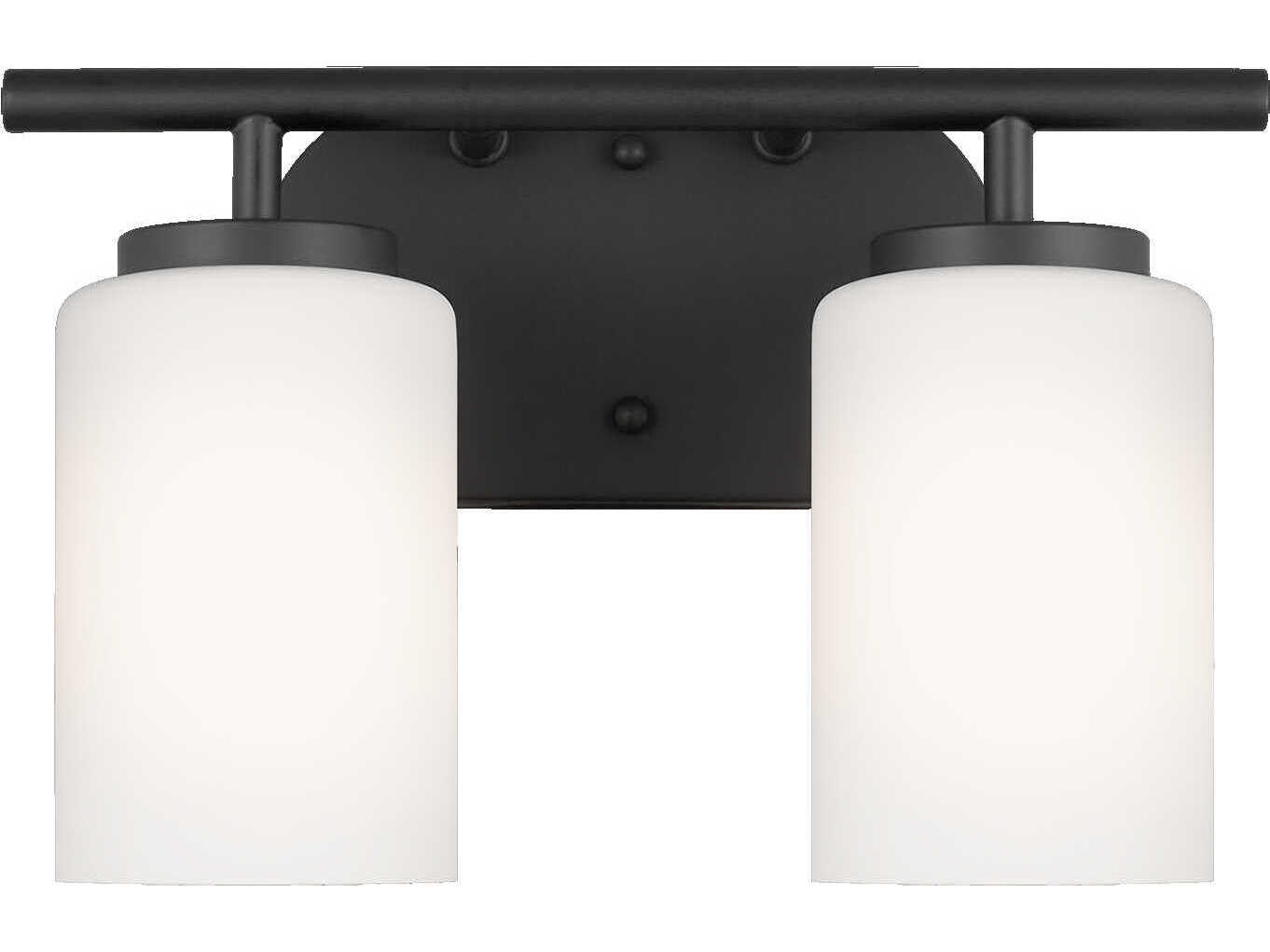 Generation Lighting Oslo 2-Light Midnight Black Glass Vanity Light