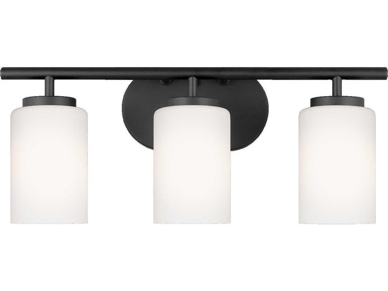 Generation Lighting Oslo 3-Light Midnight Black Glass Vanity Light