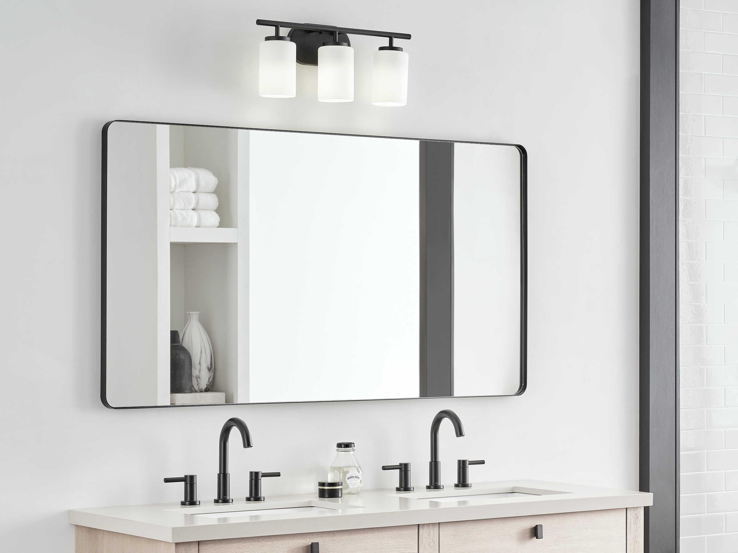 Generation Lighting Oslo 3-Light Midnight Black Glass Vanity Light