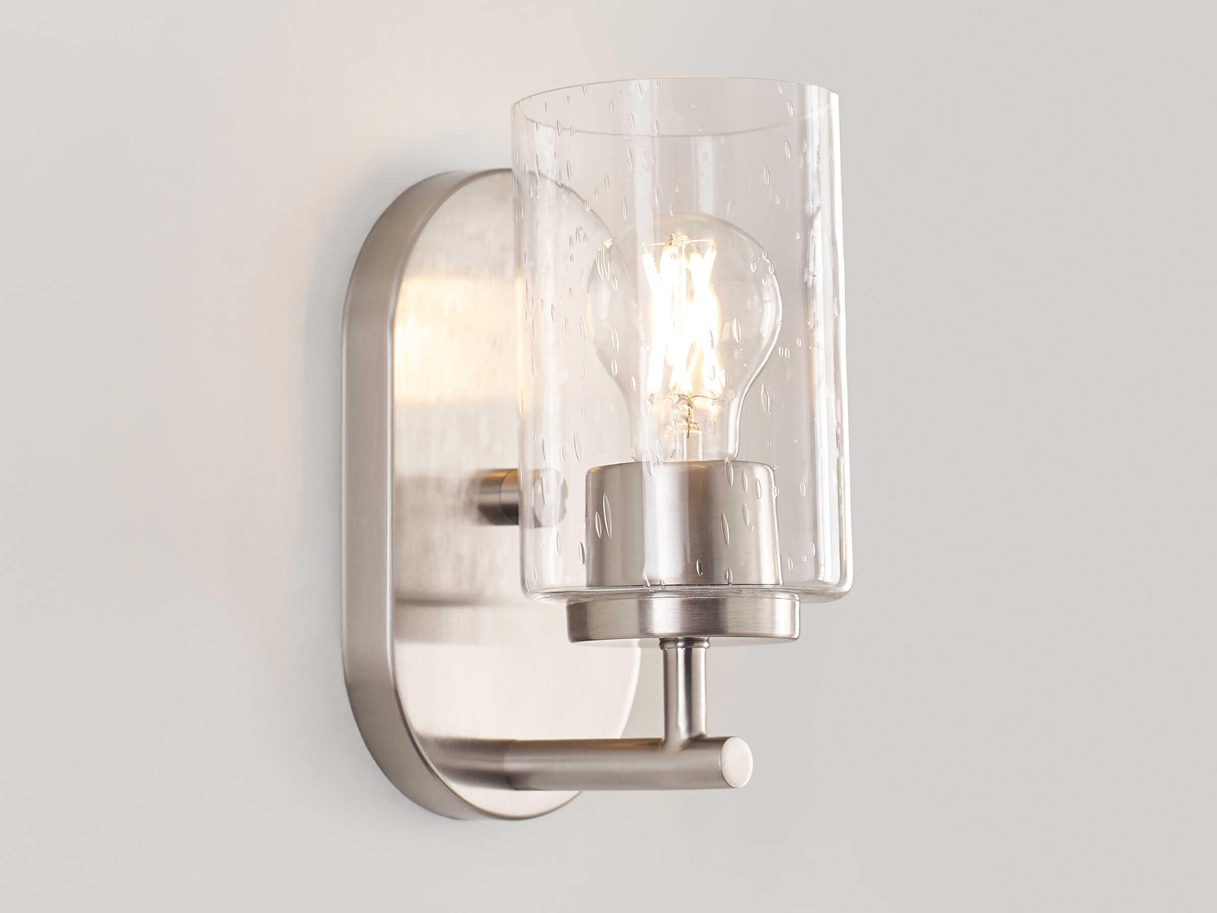 Generation Lighting Oslo 1-Light Brushed Nickel Glass Wall Sconce