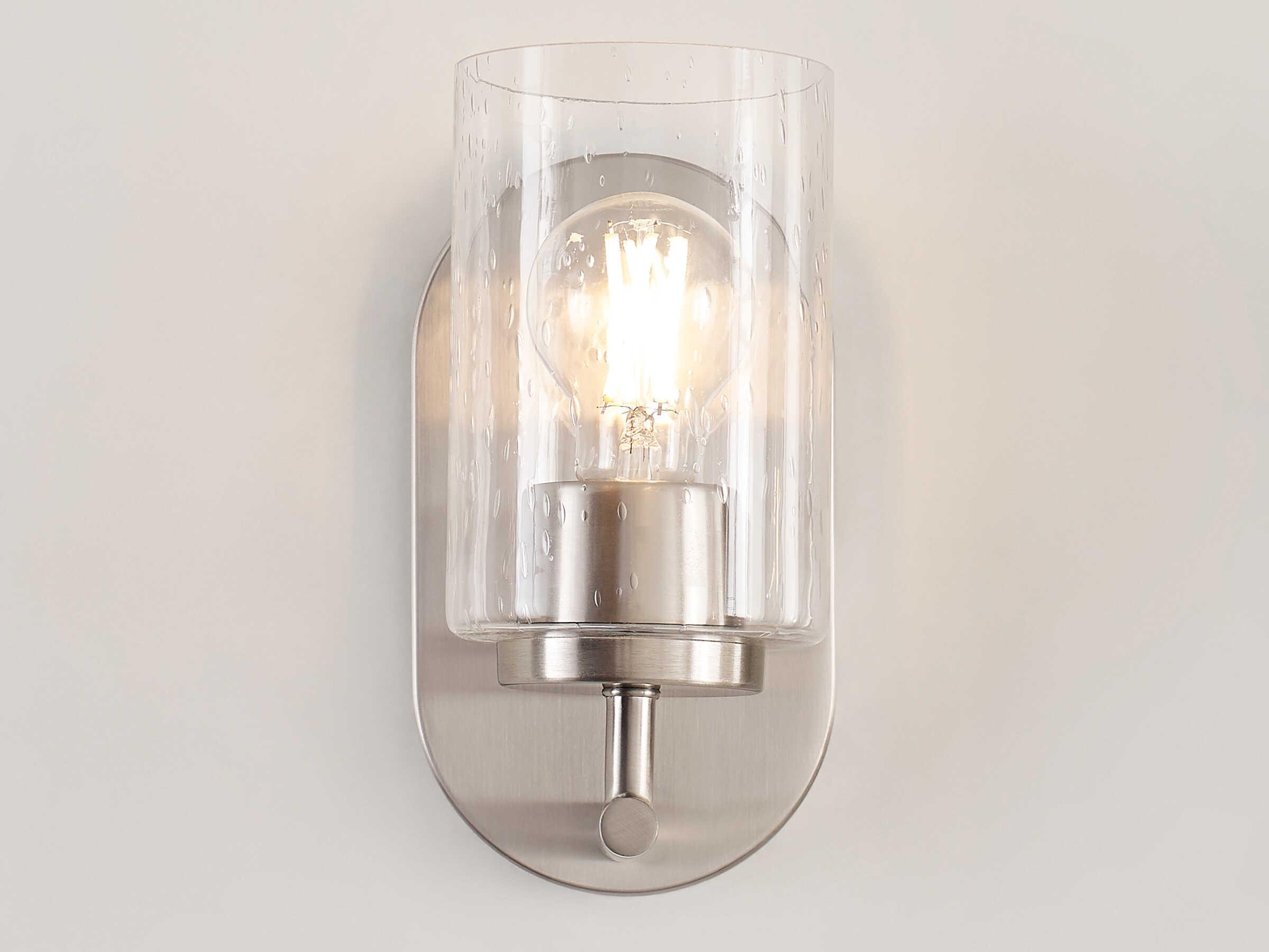 Generation Lighting Oslo 1-Light Brushed Nickel Glass Wall Sconce