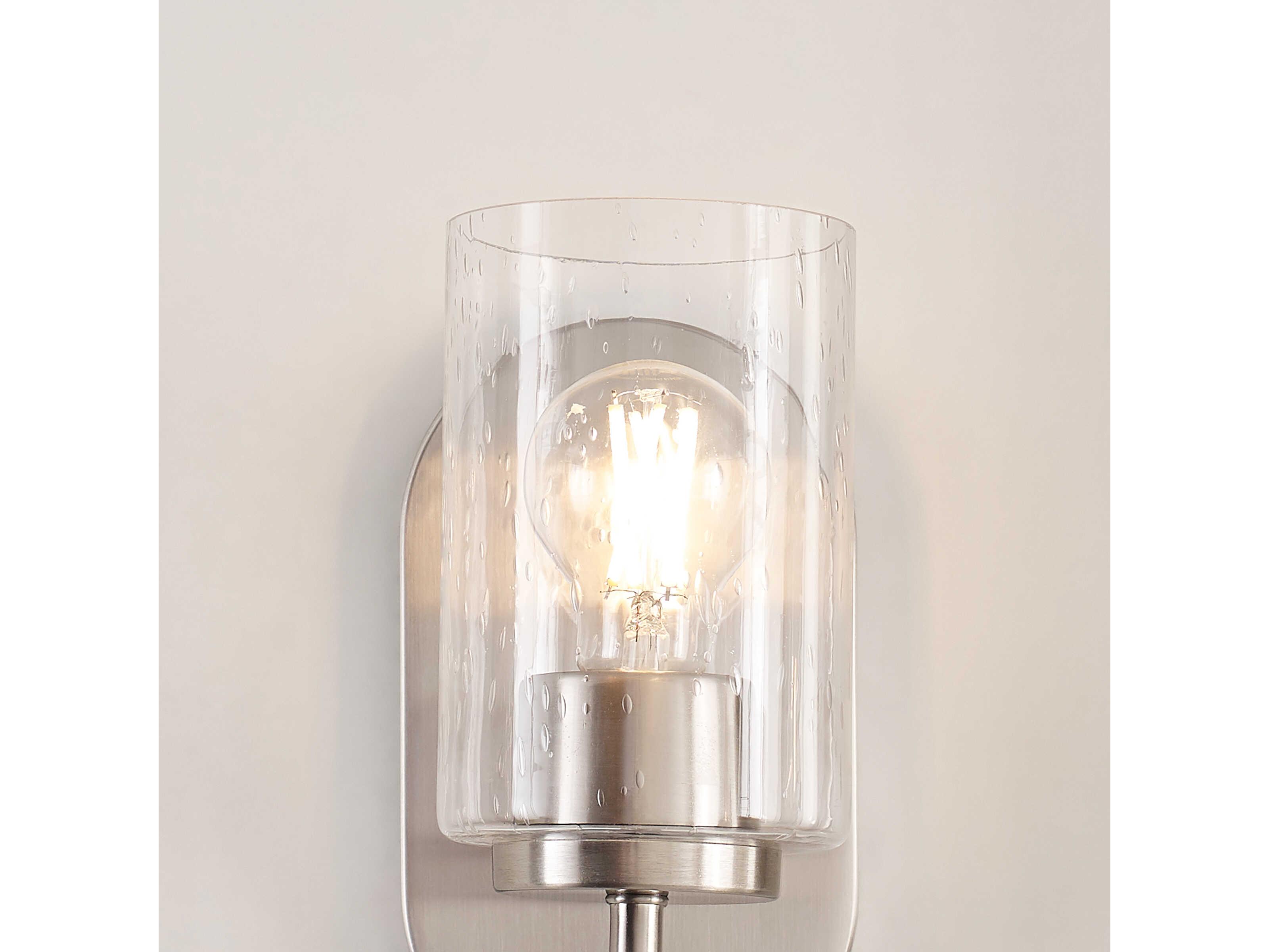 Generation Lighting Oslo 1-Light Brushed Nickel Glass Wall Sconce