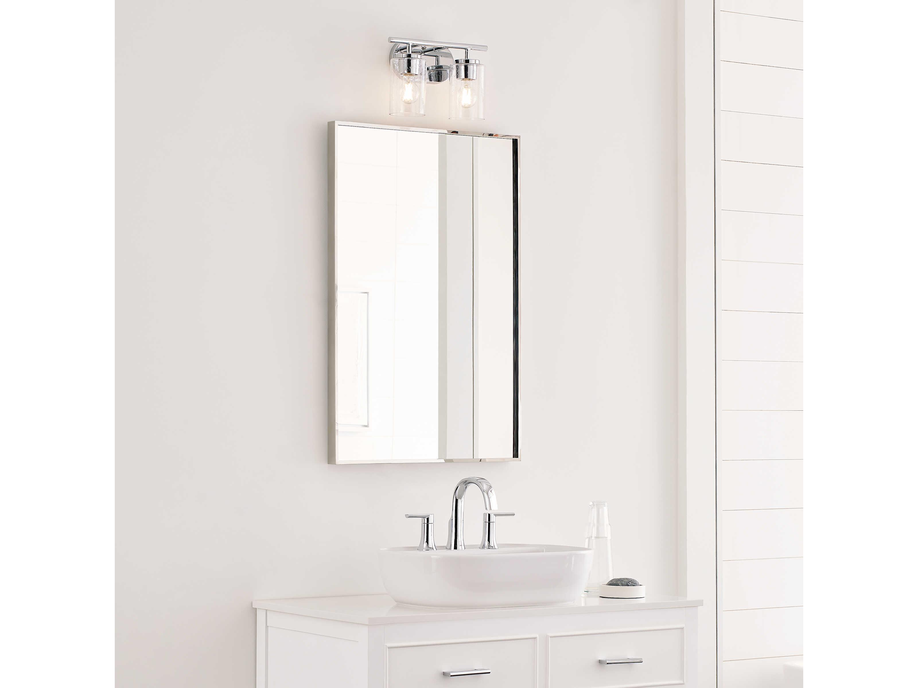 Generation Lighting Oslo 2-Light Chrome Glass Vanity Light