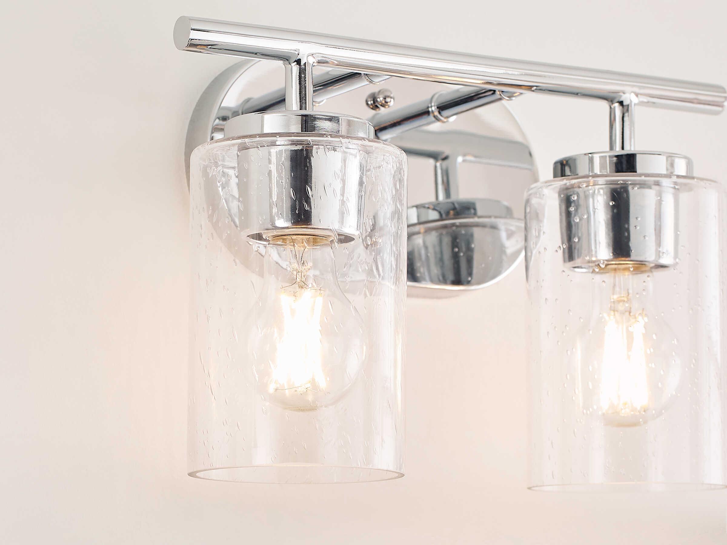 Generation Lighting Oslo 2-Light Chrome Glass Vanity Light