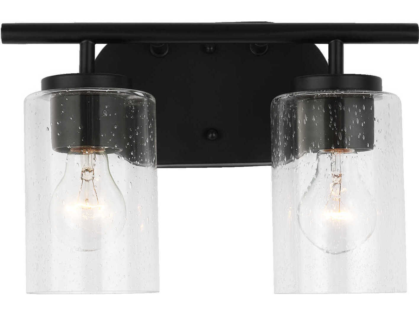 Generation Lighting Oslo 2-Light Midnight Black Glass Vanity Light
