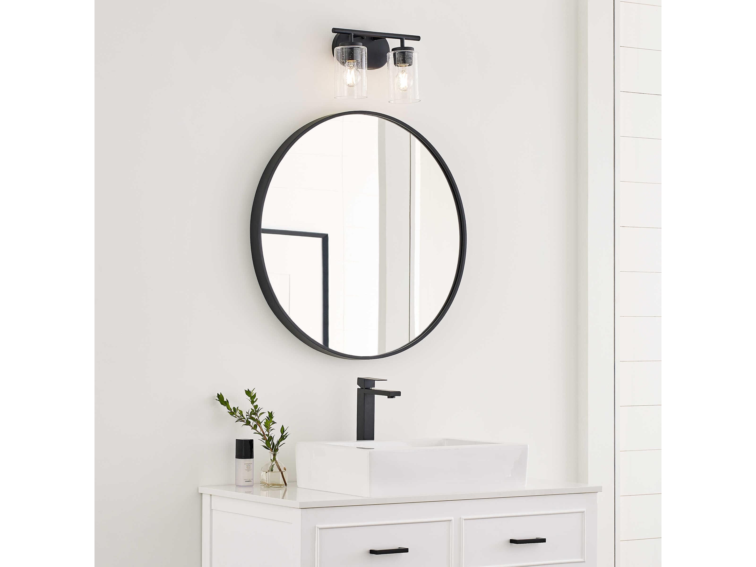 Generation Lighting Oslo 2-Light Midnight Black Glass Vanity Light