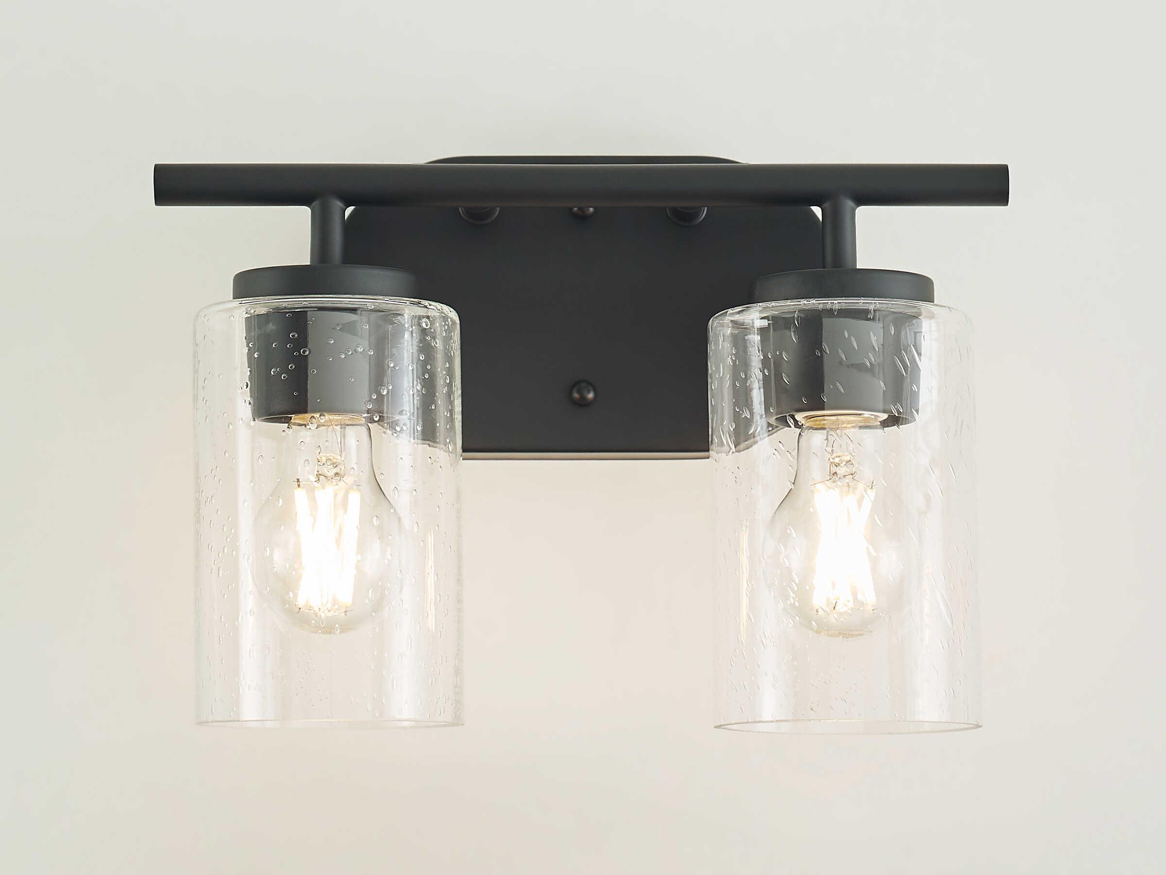 Generation Lighting Oslo 2-Light Midnight Black Glass Vanity Light