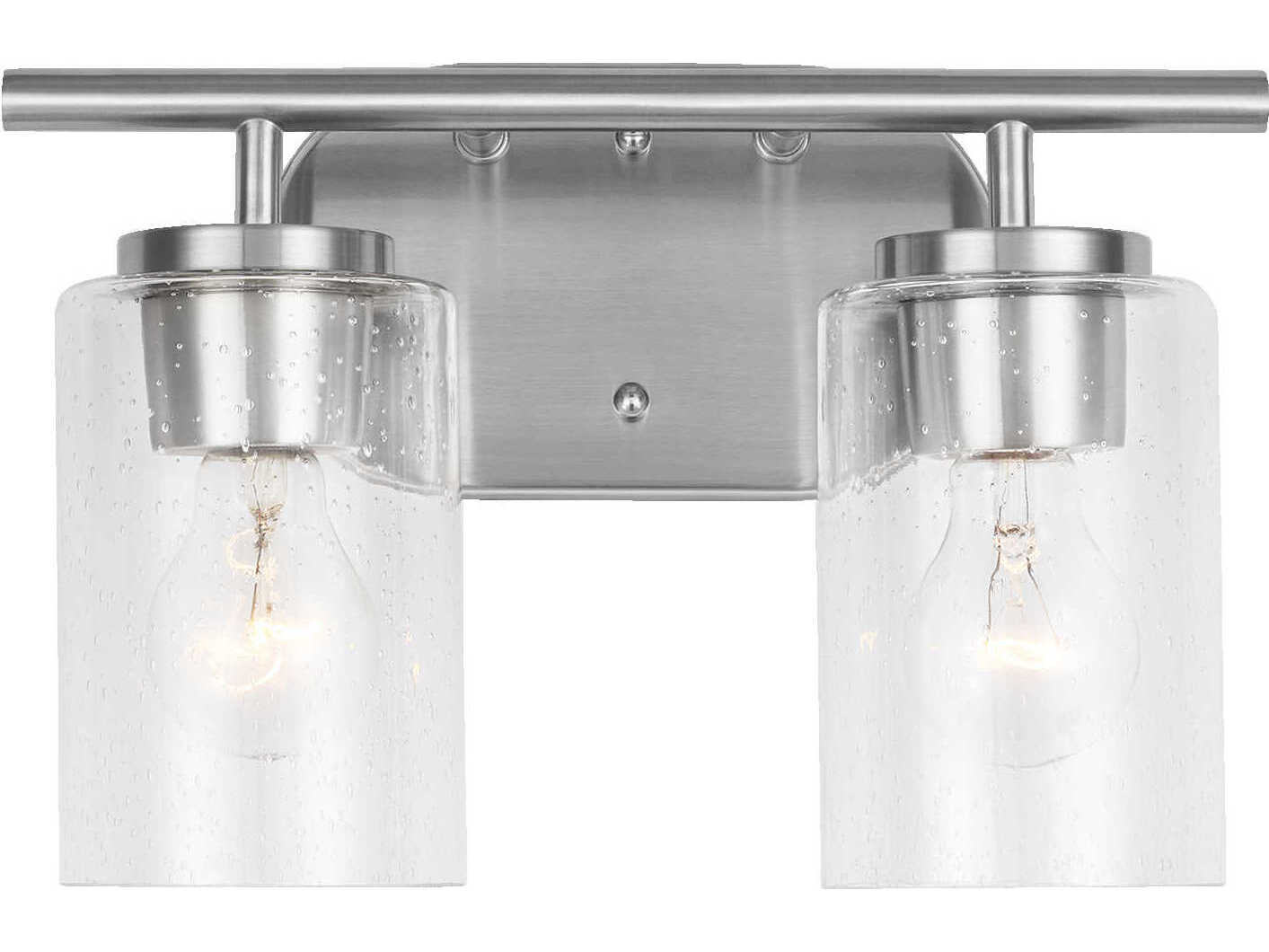Generation Lighting Oslo 2-Light Brushed Nickel Glass Vanity Light