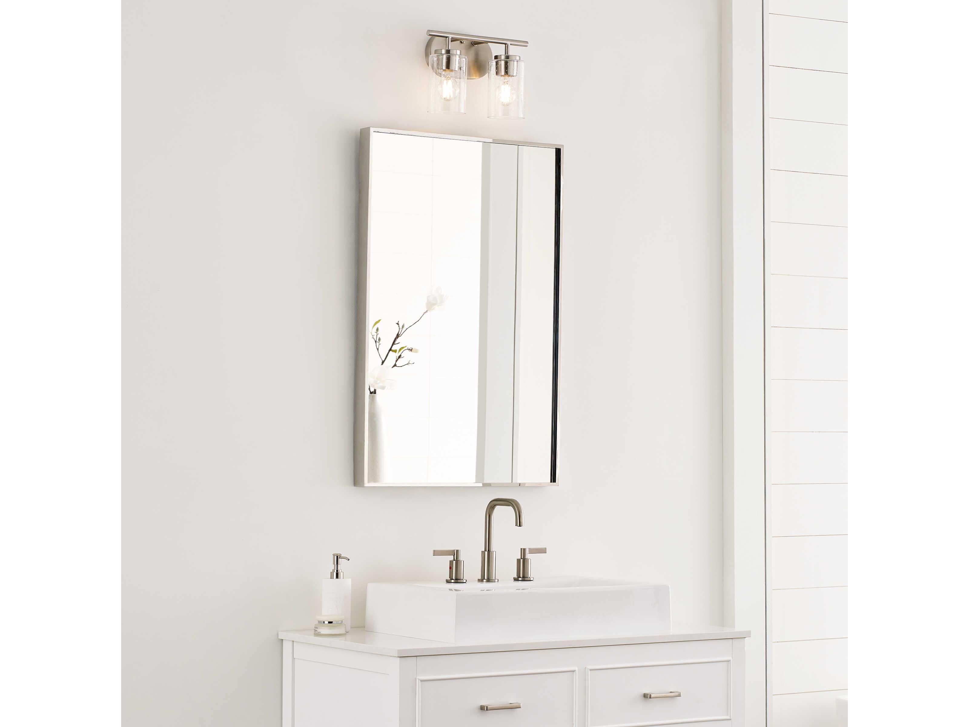 Generation Lighting Oslo 2-Light Brushed Nickel Glass Vanity Light