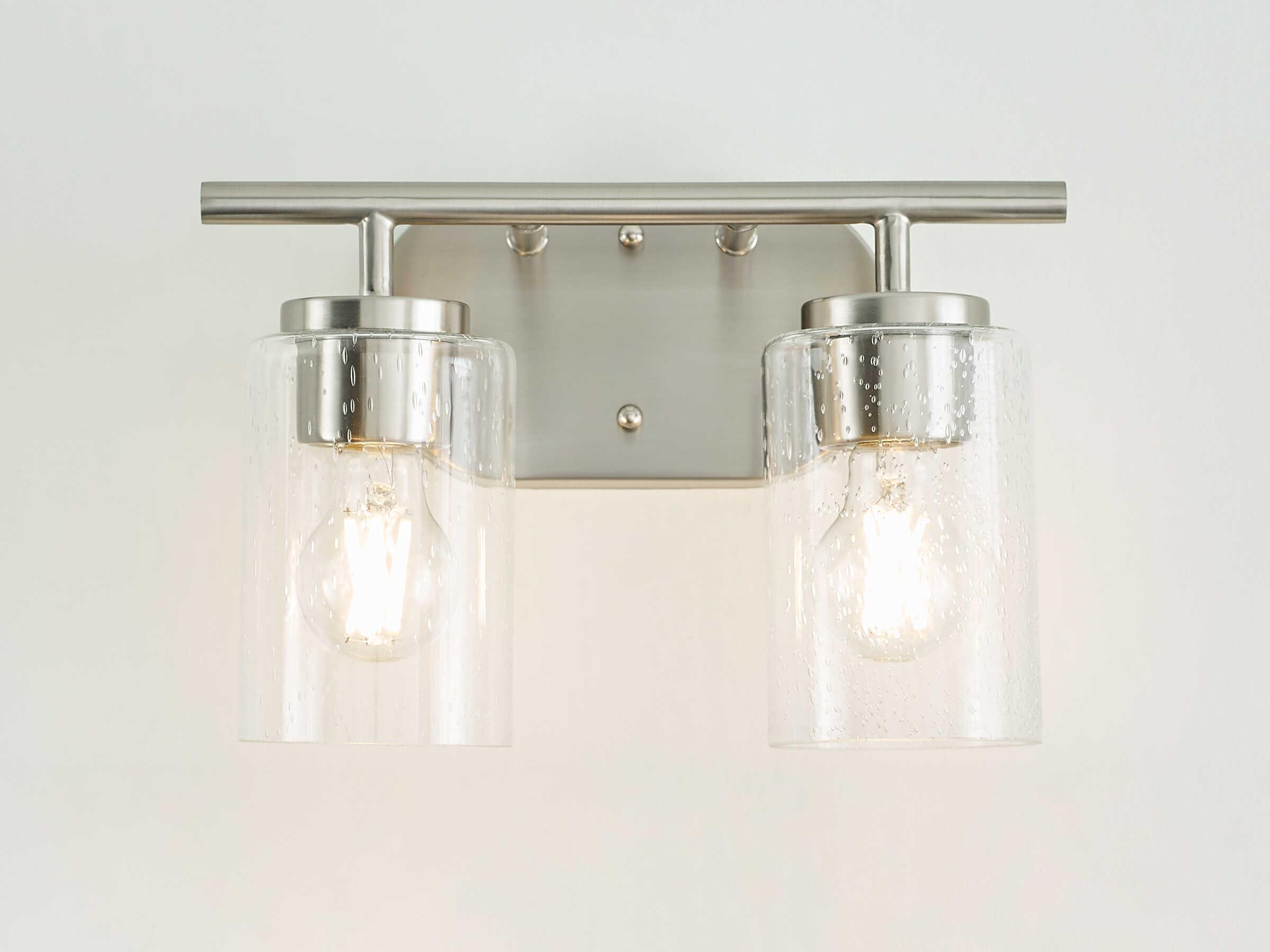 Generation Lighting Oslo 2-Light Brushed Nickel Glass Vanity Light