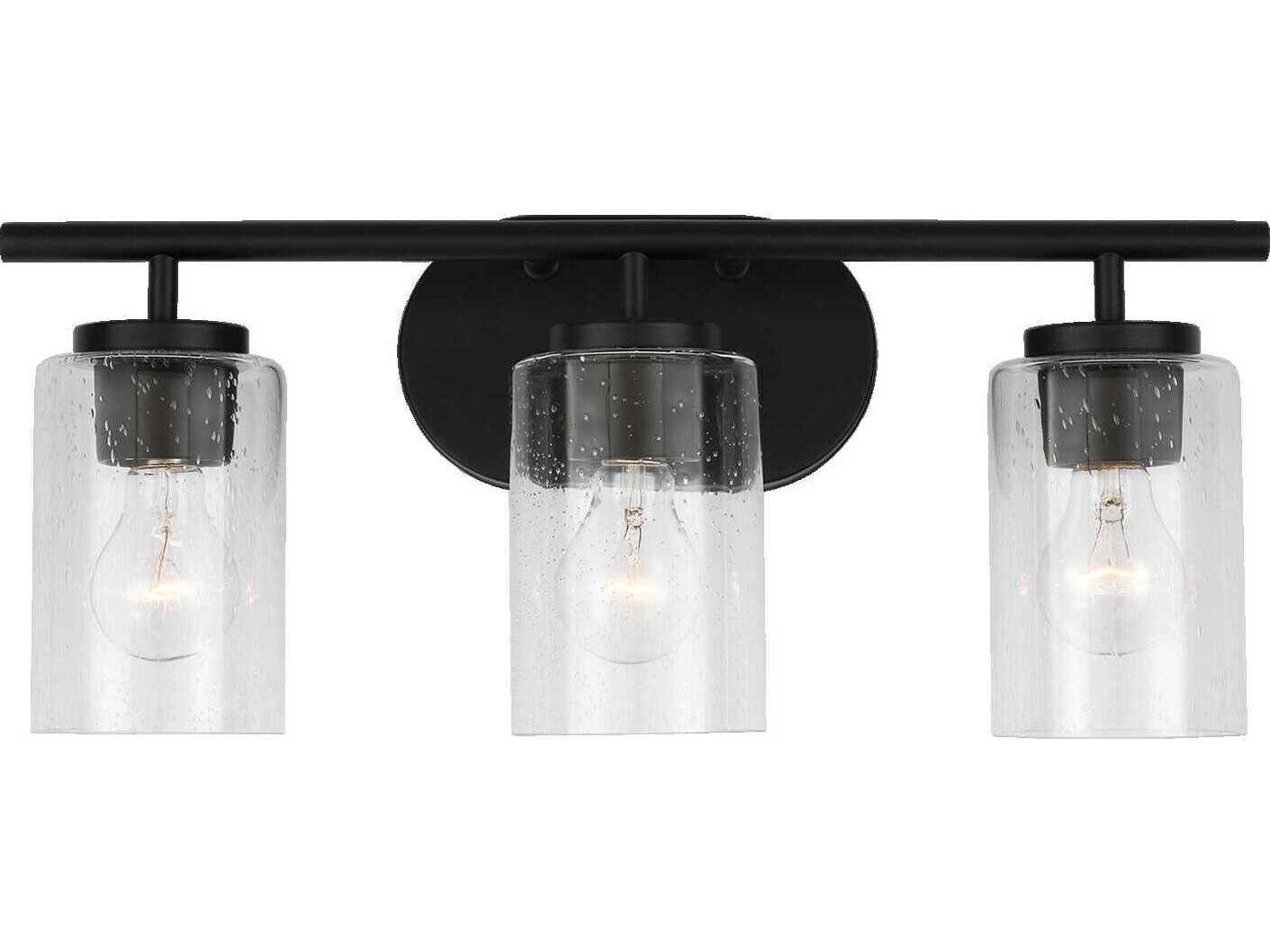 Generation Lighting Oslo 3-Light Midnight Black Glass Vanity Light