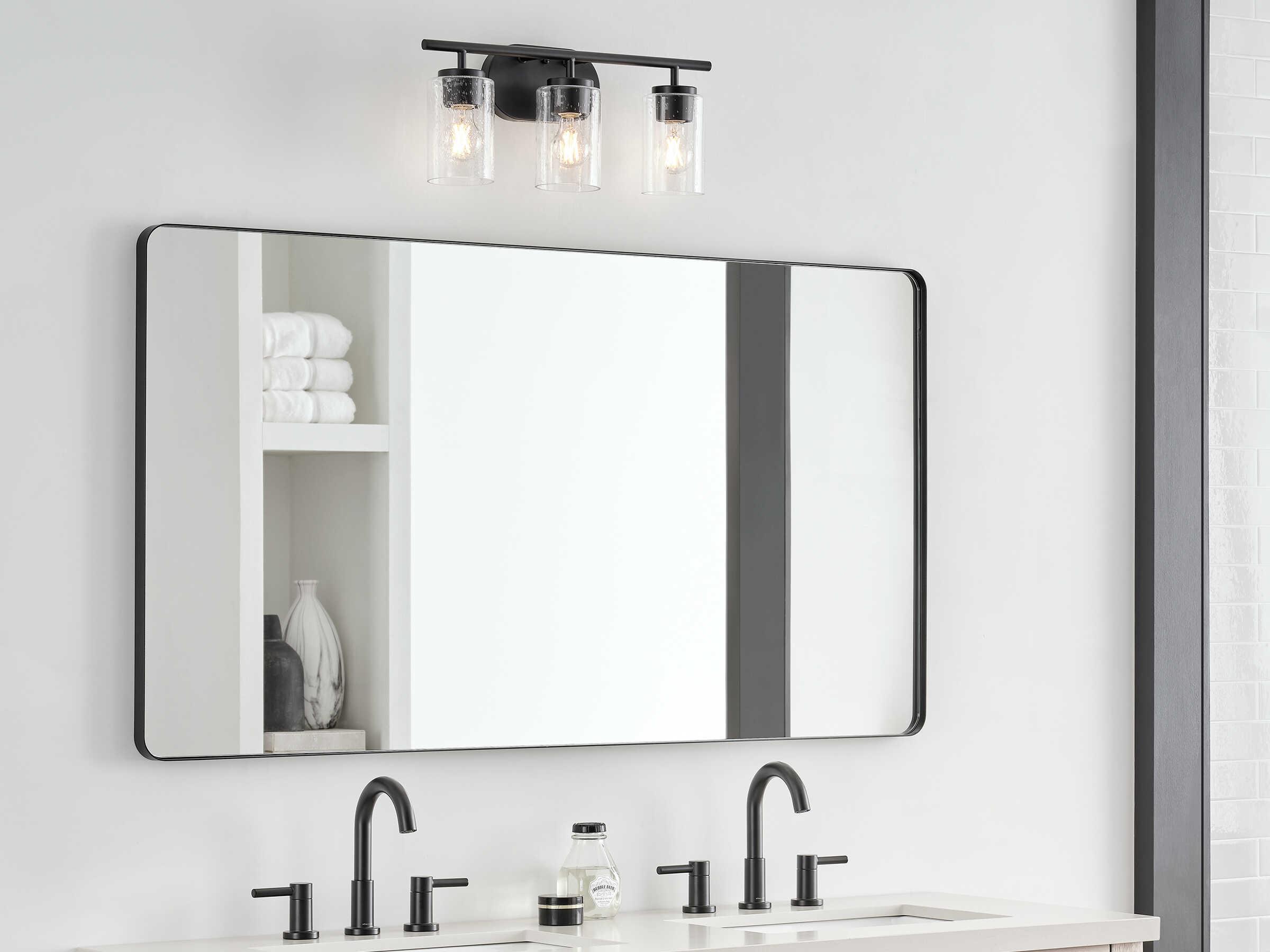Generation Lighting Oslo 3-Light Midnight Black Glass Vanity Light