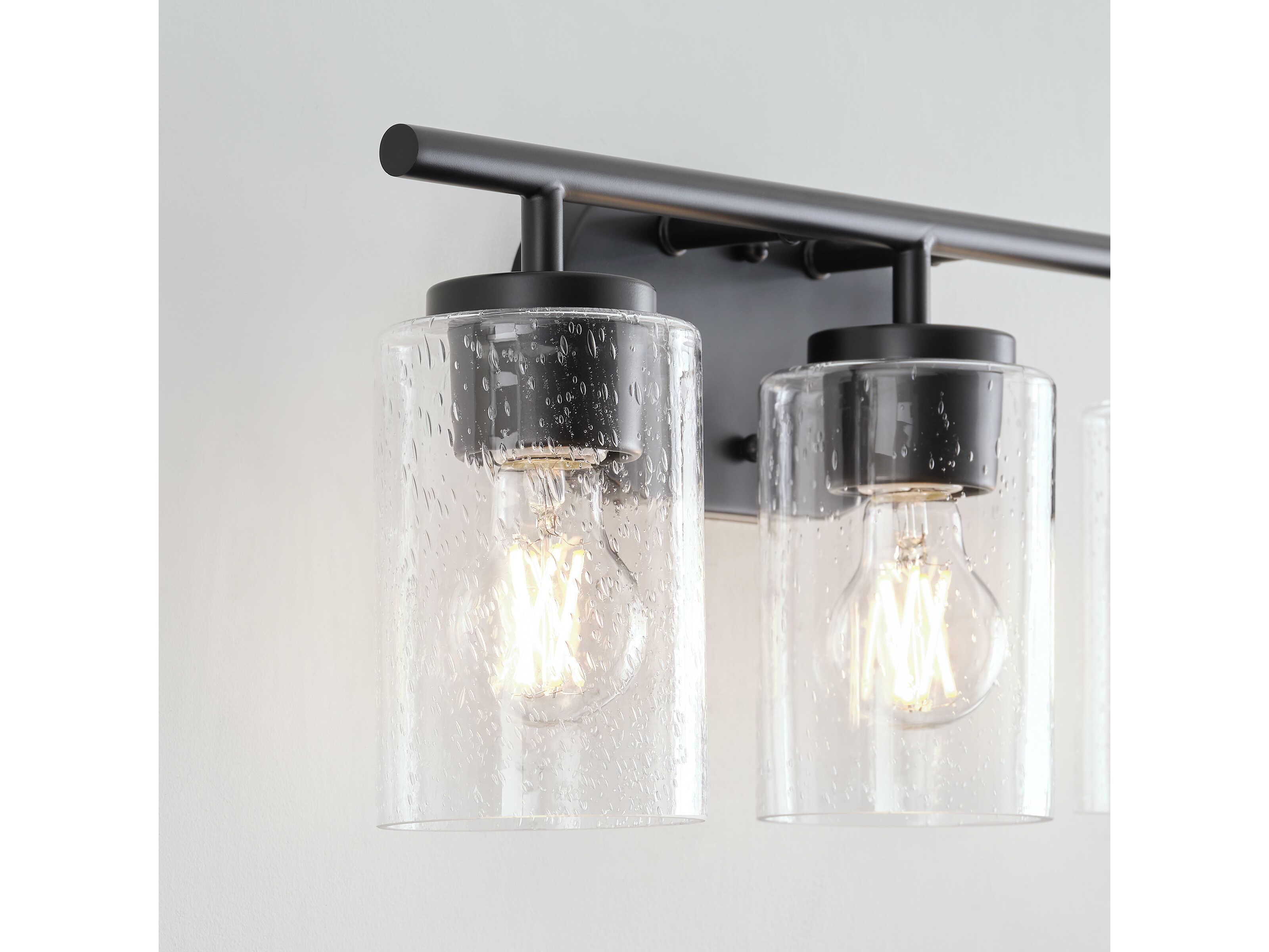 Generation Lighting Oslo 3-Light Midnight Black Glass Vanity Light