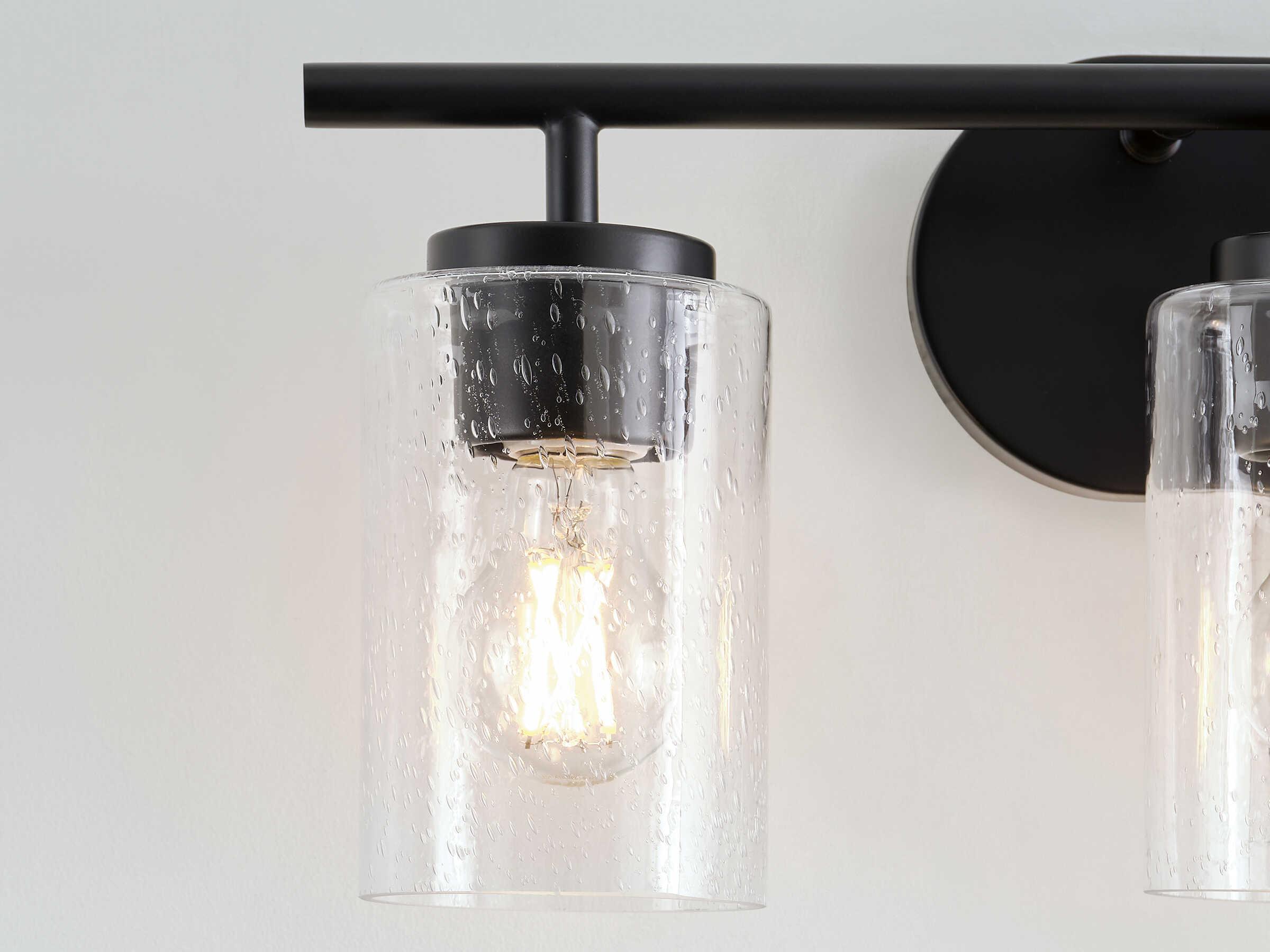 Generation Lighting Oslo 3-Light Midnight Black Glass Vanity Light