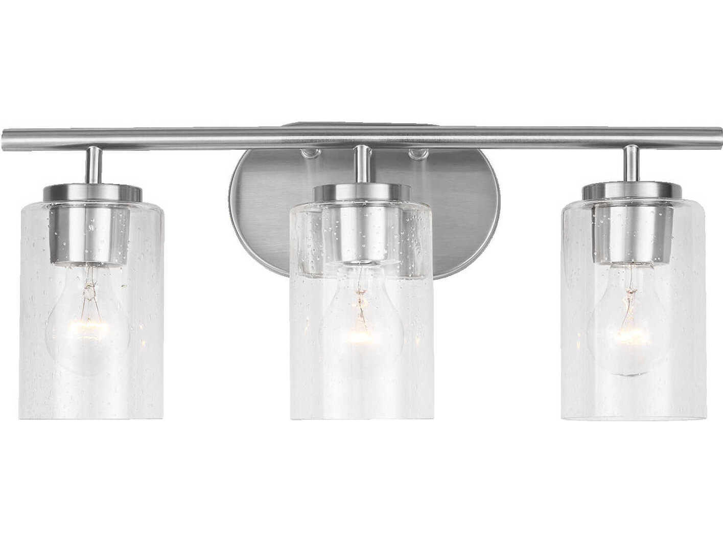 Generation Lighting Oslo 3-Light Brushed Nickel Glass Vanity Light