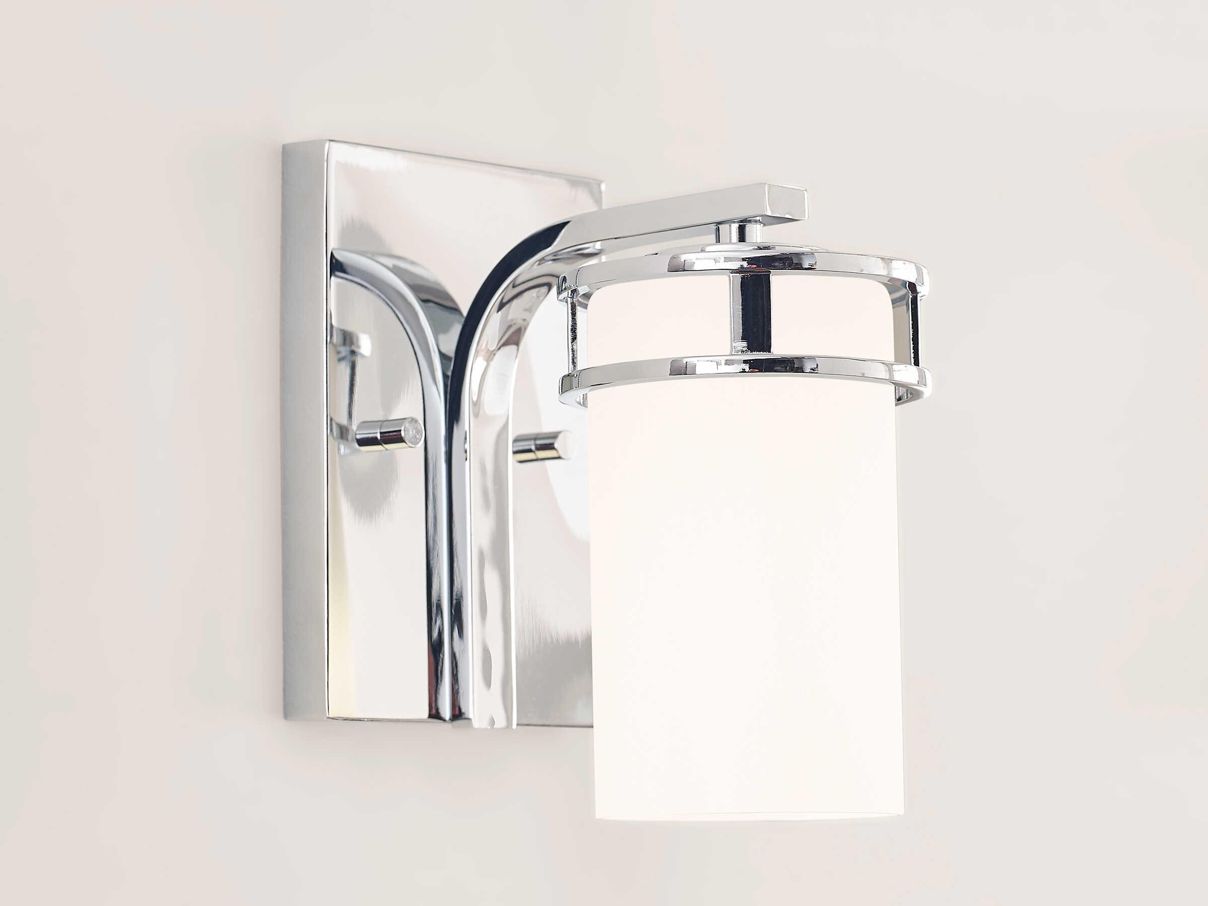 Generation Lighting Robie 1-Light Chrome Glass Wall Sconce