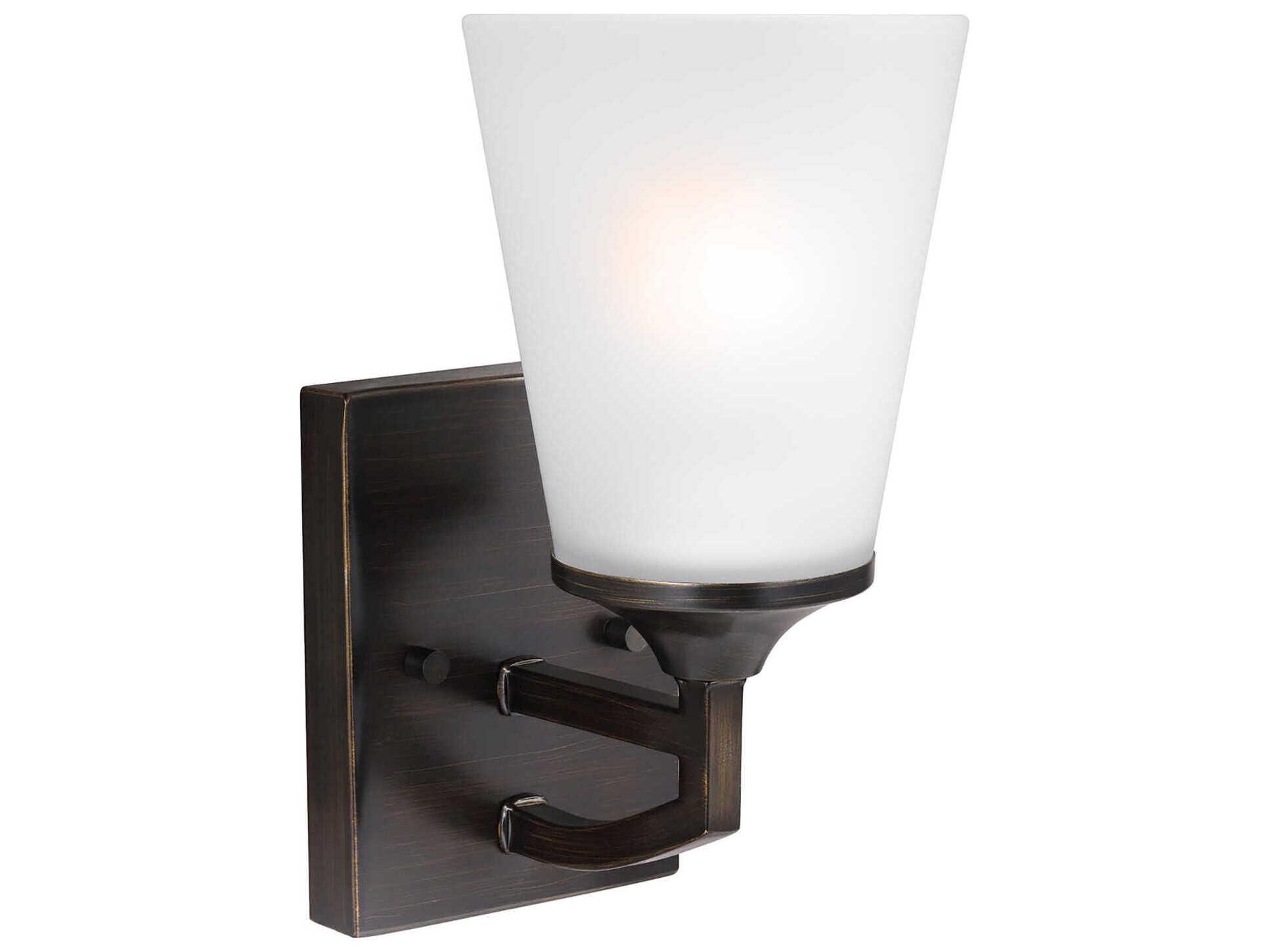 Generation Lighting Hanford 1-Light Bronze Glass Wall Sconce