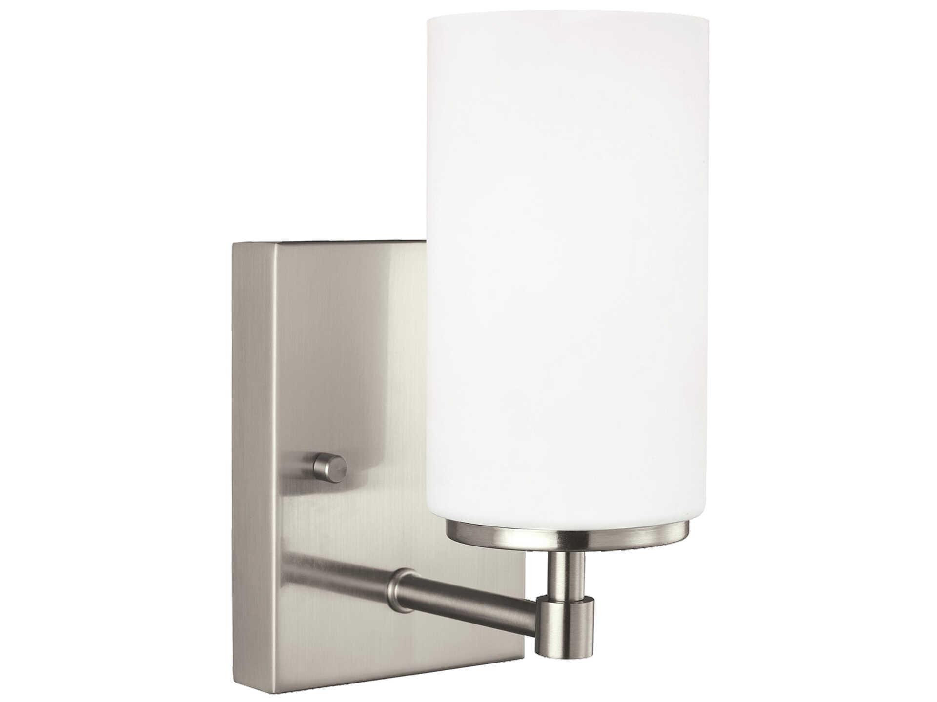 Generation Lighting Alturas 1-Light Brushed Nickel Glass Wall Sconce