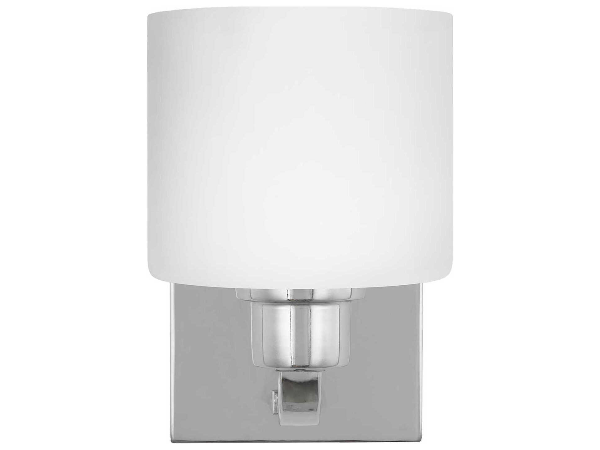 Generation Lighting Canfield 1-Light Chrome Glass Wall Sconce