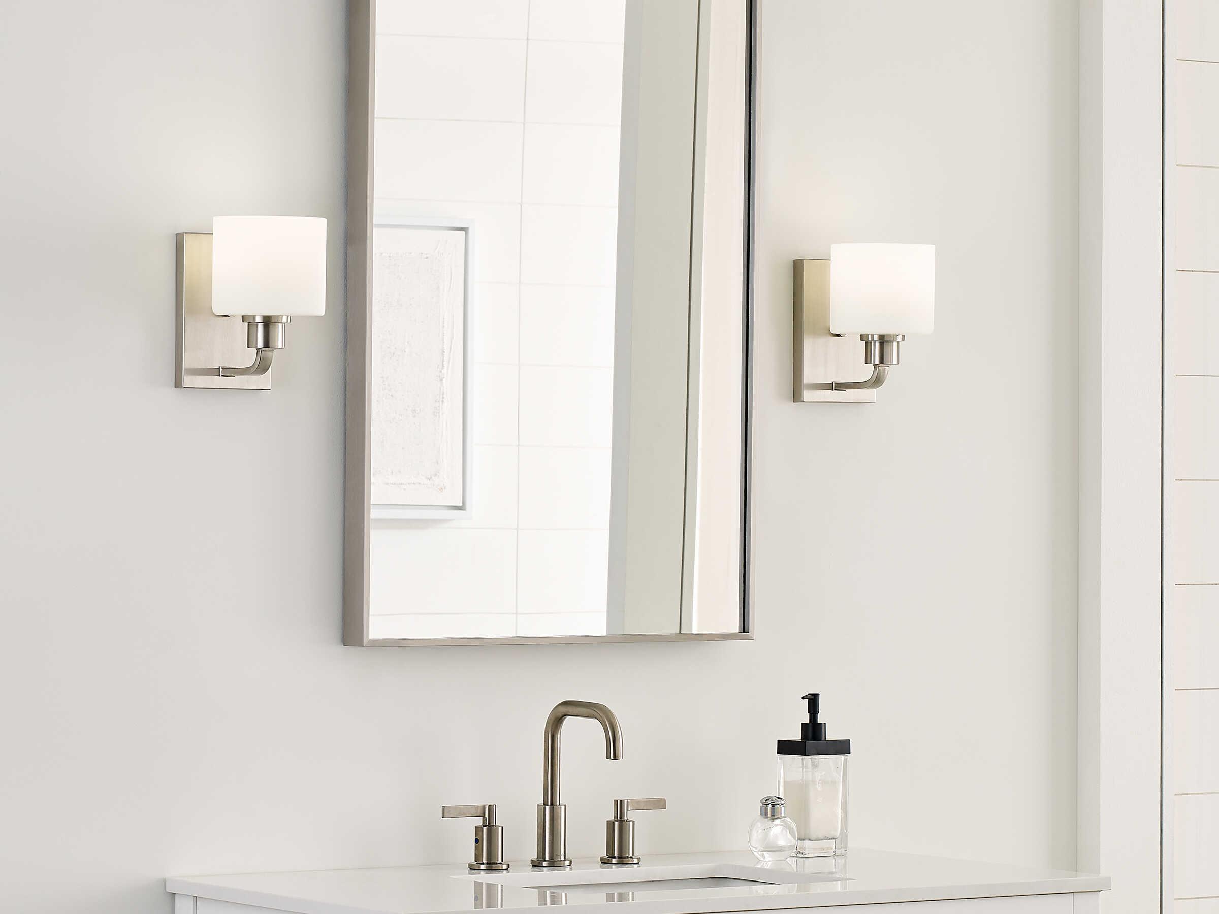 Generation Lighting Canfield 1-Light Brushed Nickel Glass Wall Sconce