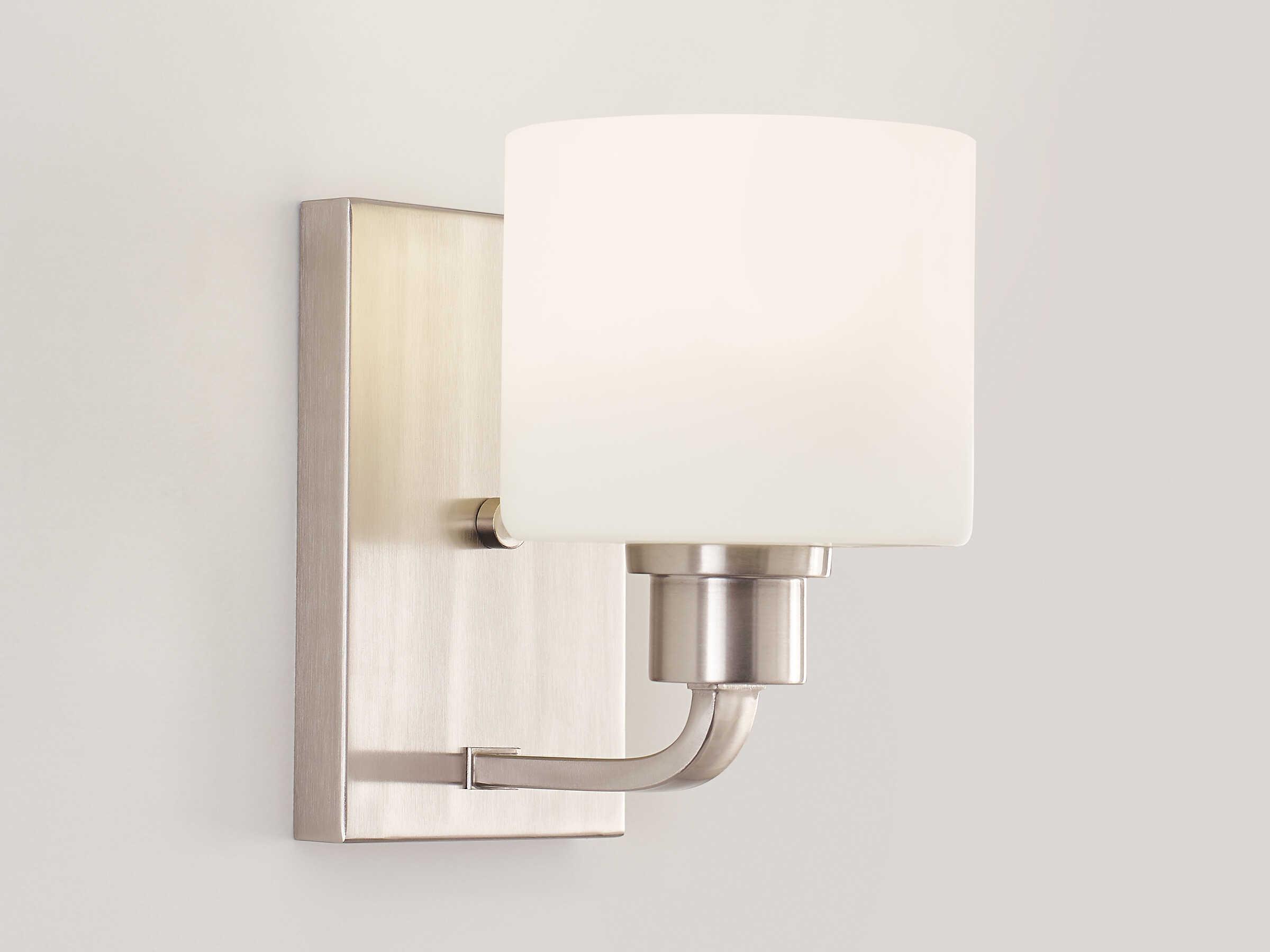 Generation Lighting Canfield 1-Light Brushed Nickel Glass Wall Sconce