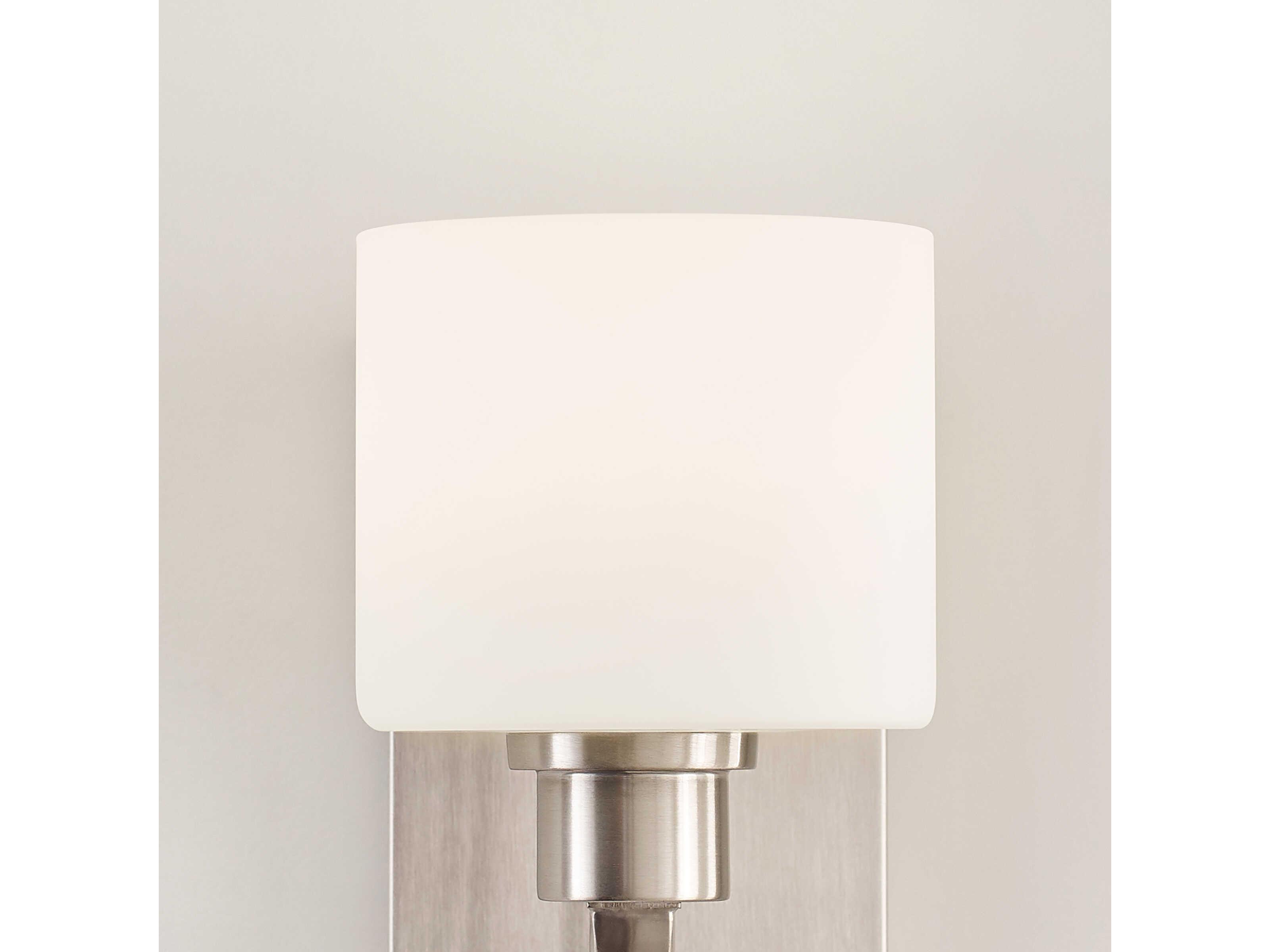 Generation Lighting Canfield 1-Light Brushed Nickel Glass Wall Sconce