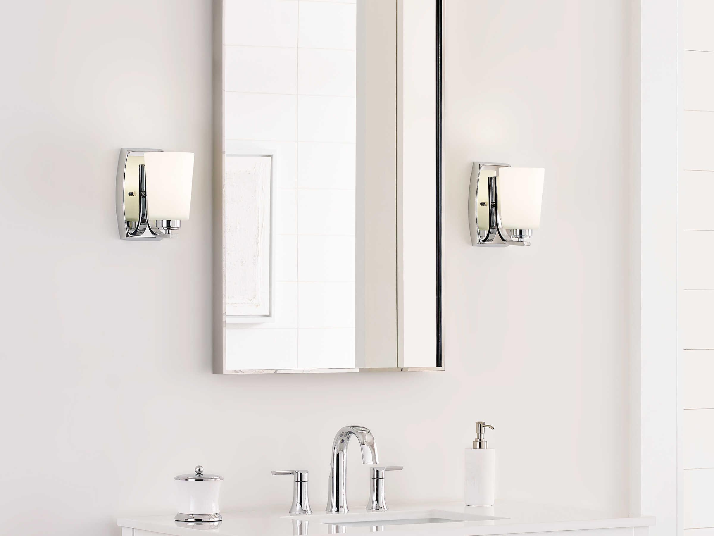 Generation Lighting Franport 1-Light Chrome Glass Wall Sconce