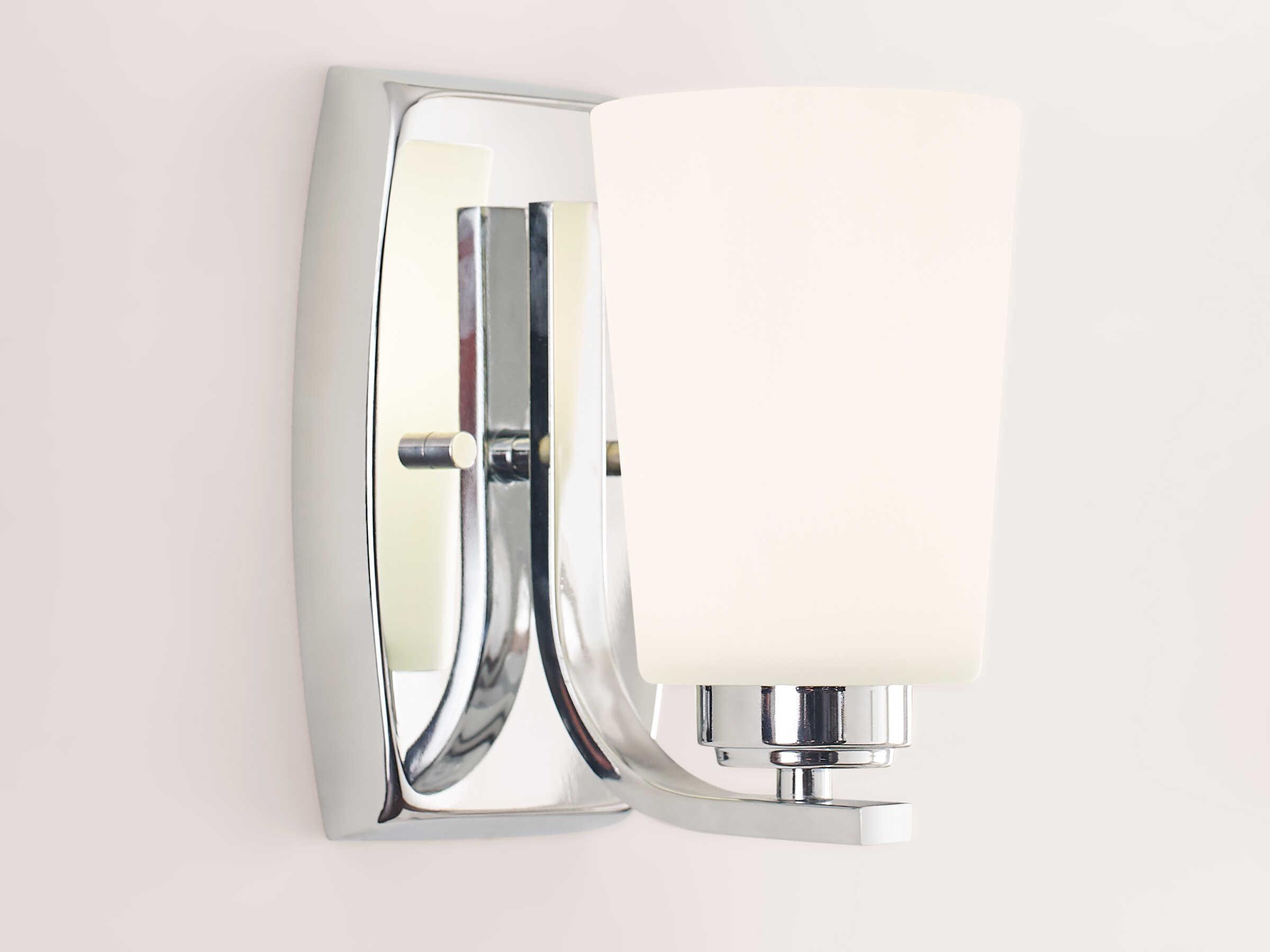 Generation Lighting Franport 1-Light Chrome Glass Wall Sconce