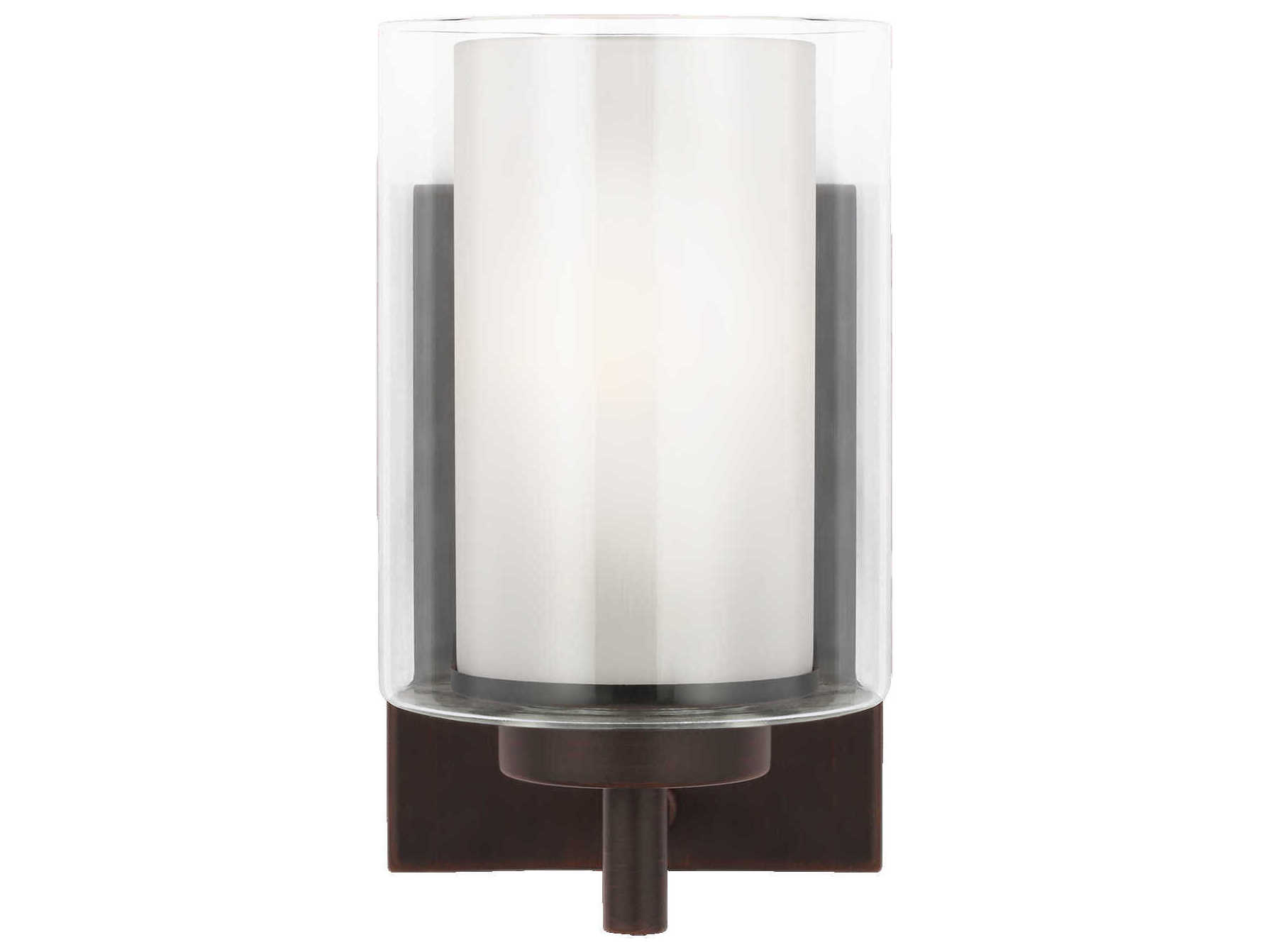 Generation Lighting Elmwood Park 1-Light Bronze Glass Wall Sconce