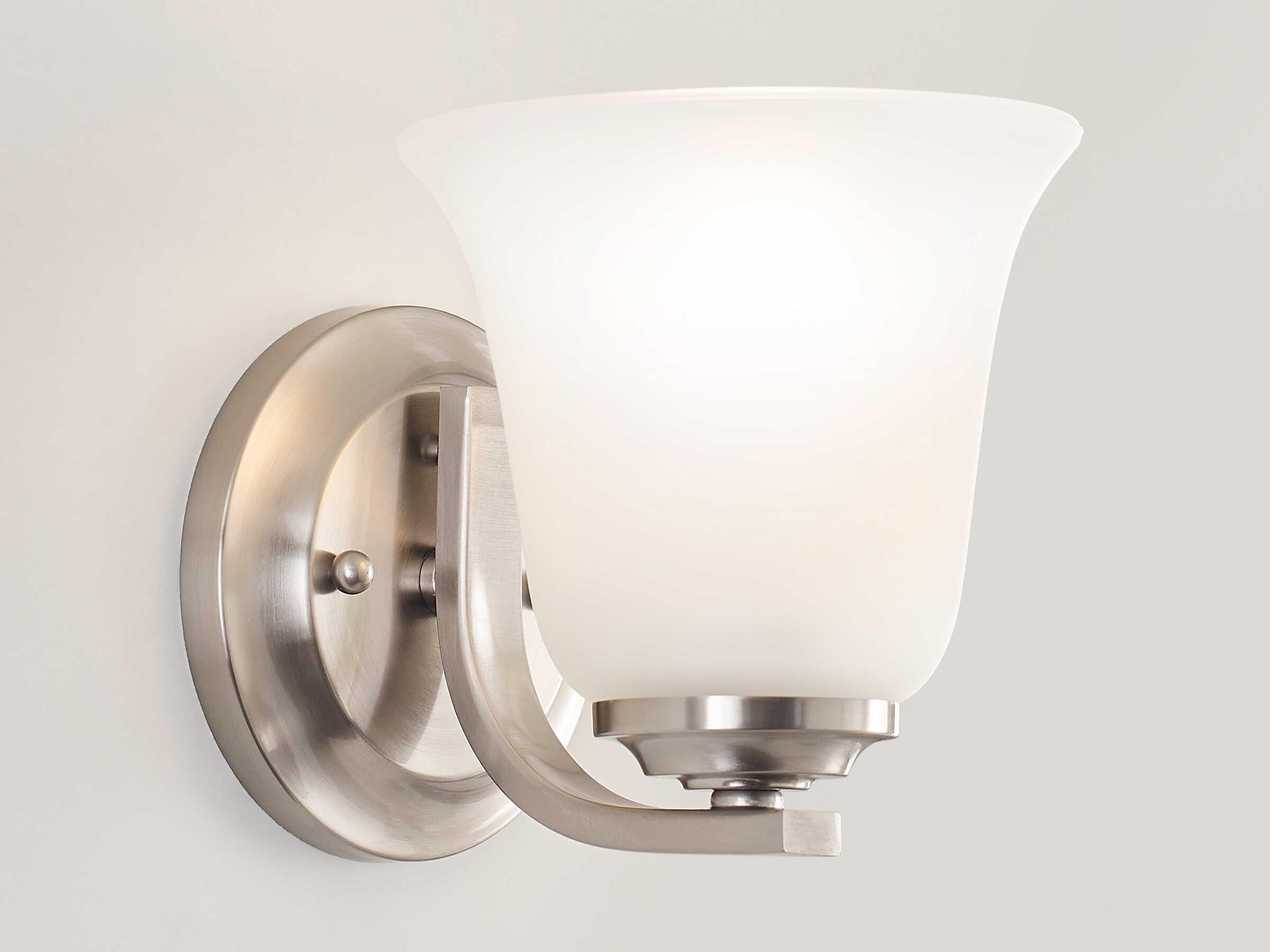 Generation Lighting Emmons 1-Light Brushed Nickel Glass Wall Sconce