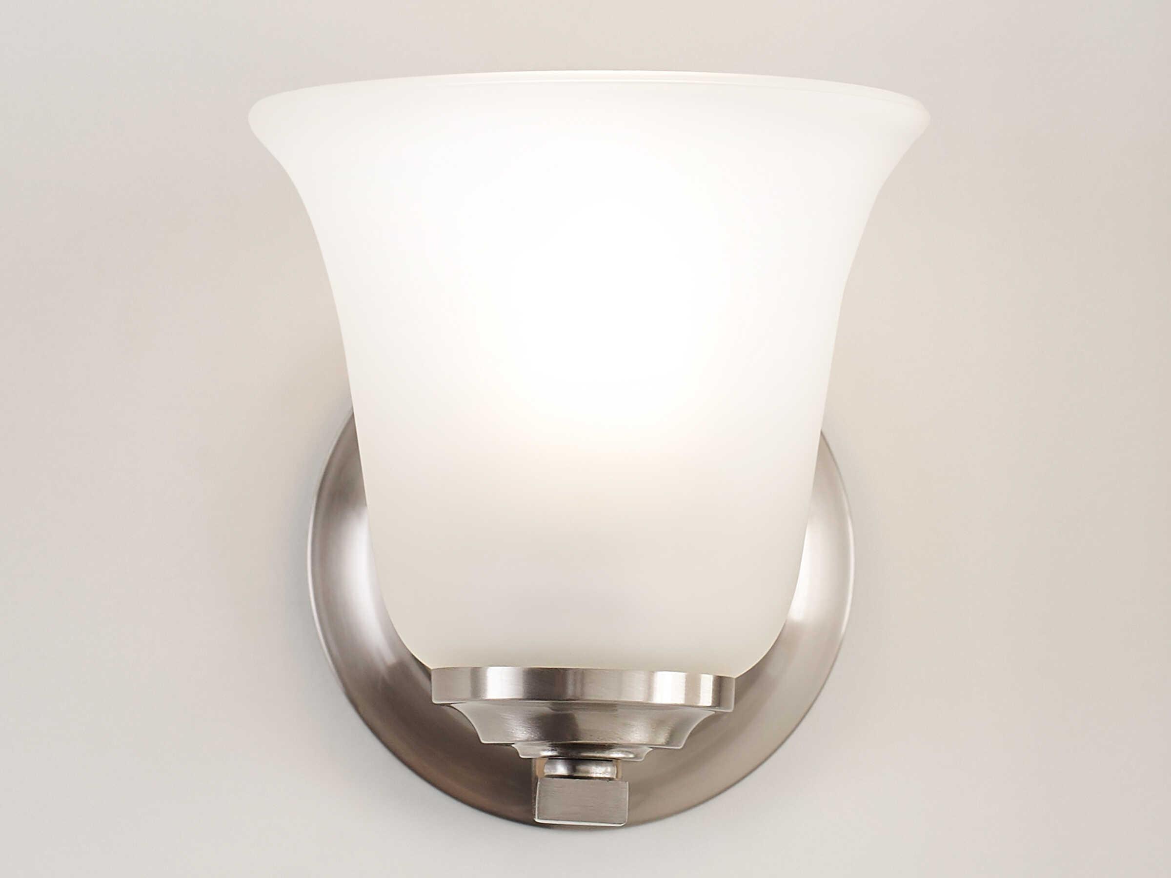 Generation Lighting Emmons 1-Light Brushed Nickel Glass Wall Sconce