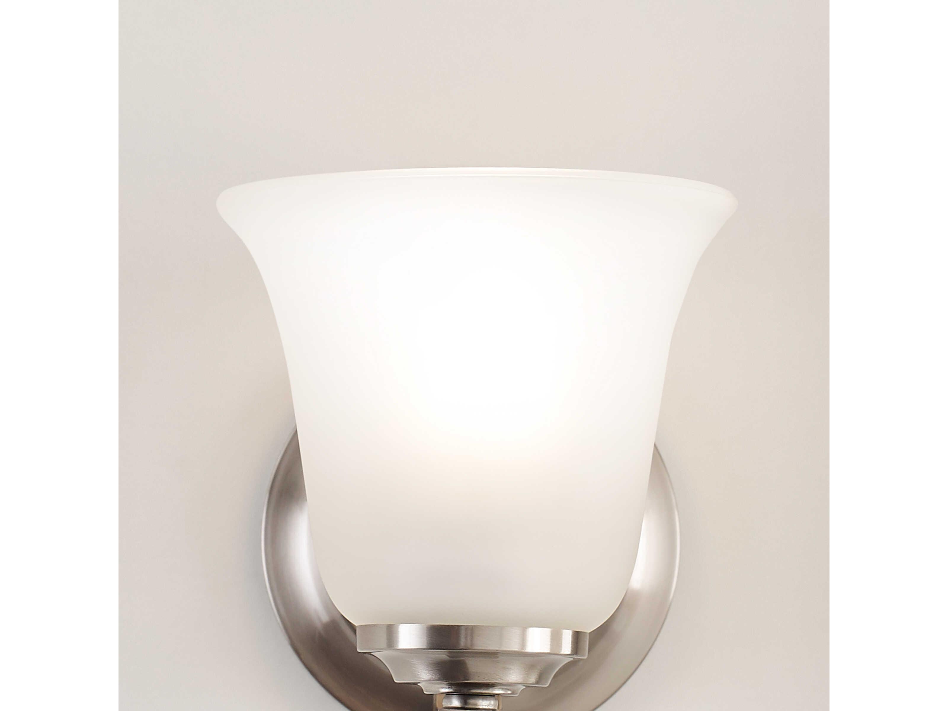 Generation Lighting Emmons 1-Light Brushed Nickel Glass Wall Sconce