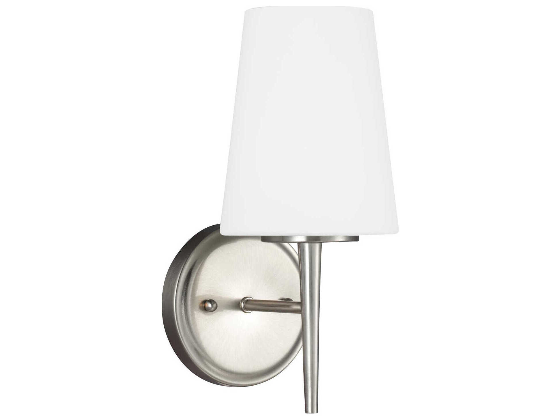 Generation Lighting Driscoll 1-Light Brushed Nickel Glass Wall Sconce