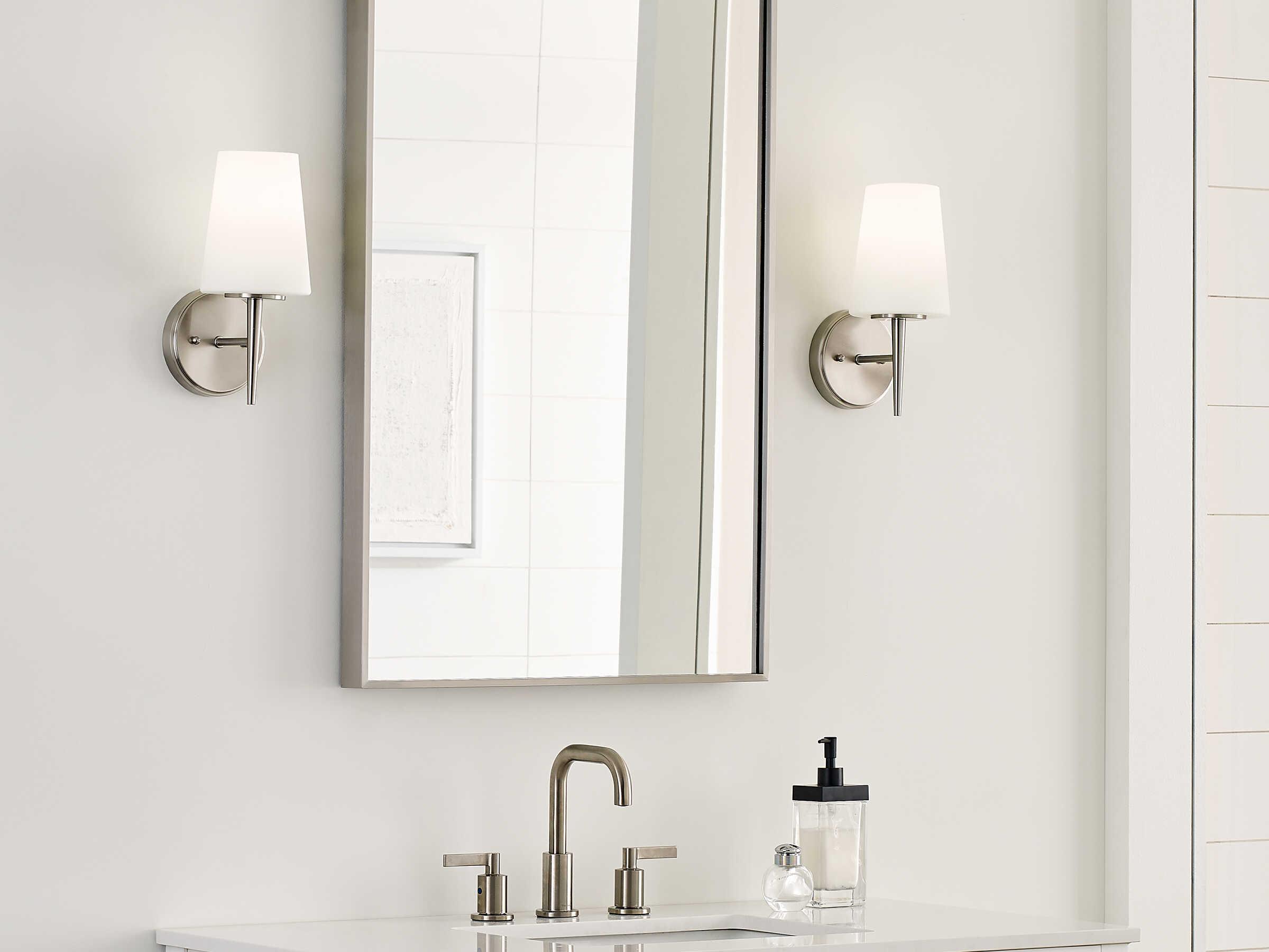 Generation Lighting Driscoll 1-Light Brushed Nickel Glass Wall Sconce