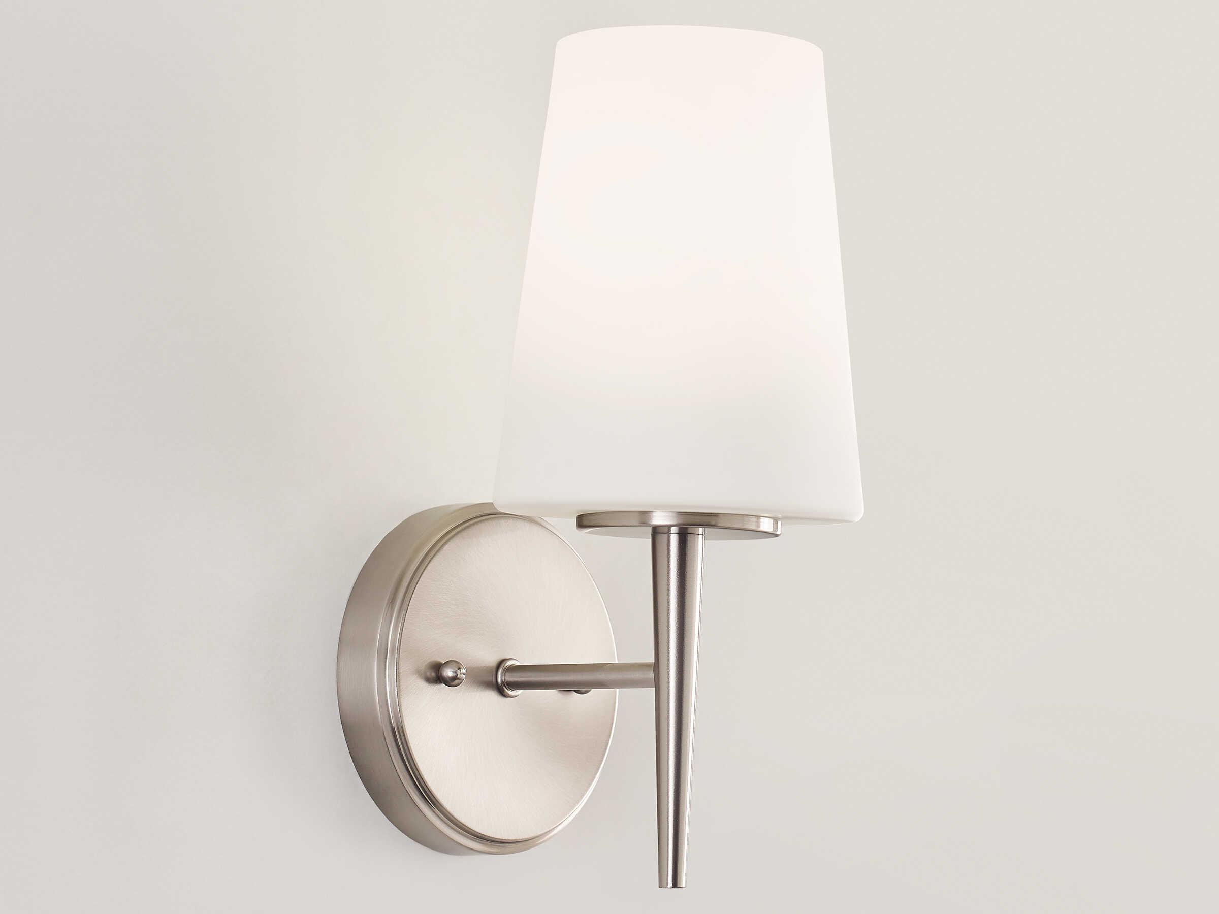 Generation Lighting Driscoll 1-Light Brushed Nickel Glass Wall Sconce