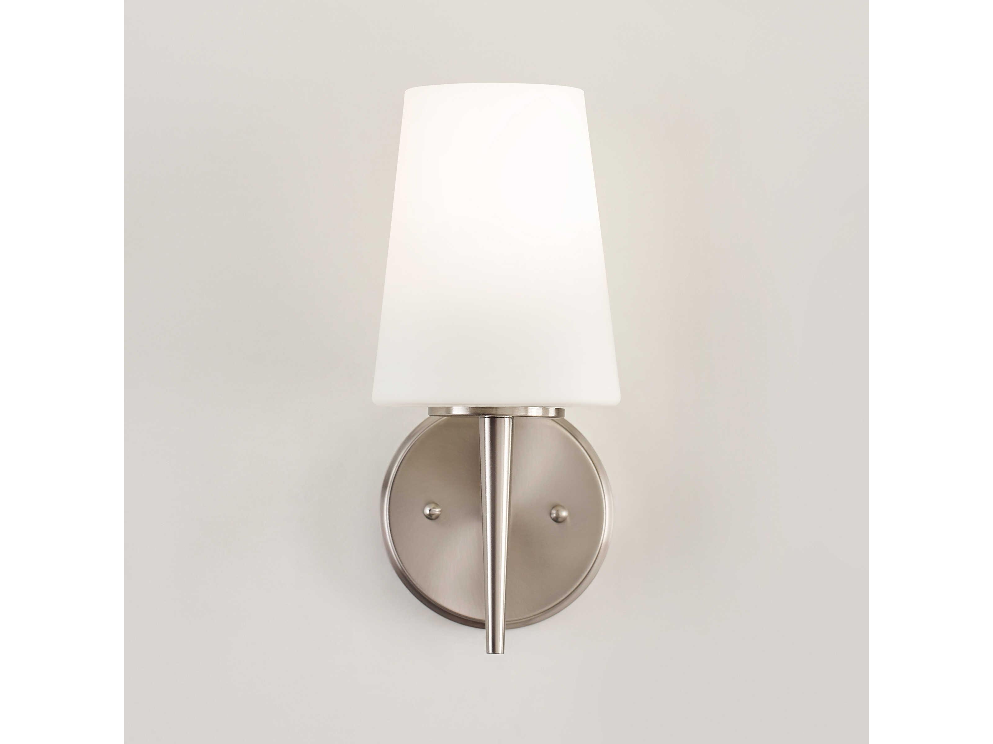 Generation Lighting Driscoll 1-Light Brushed Nickel Glass Wall Sconce