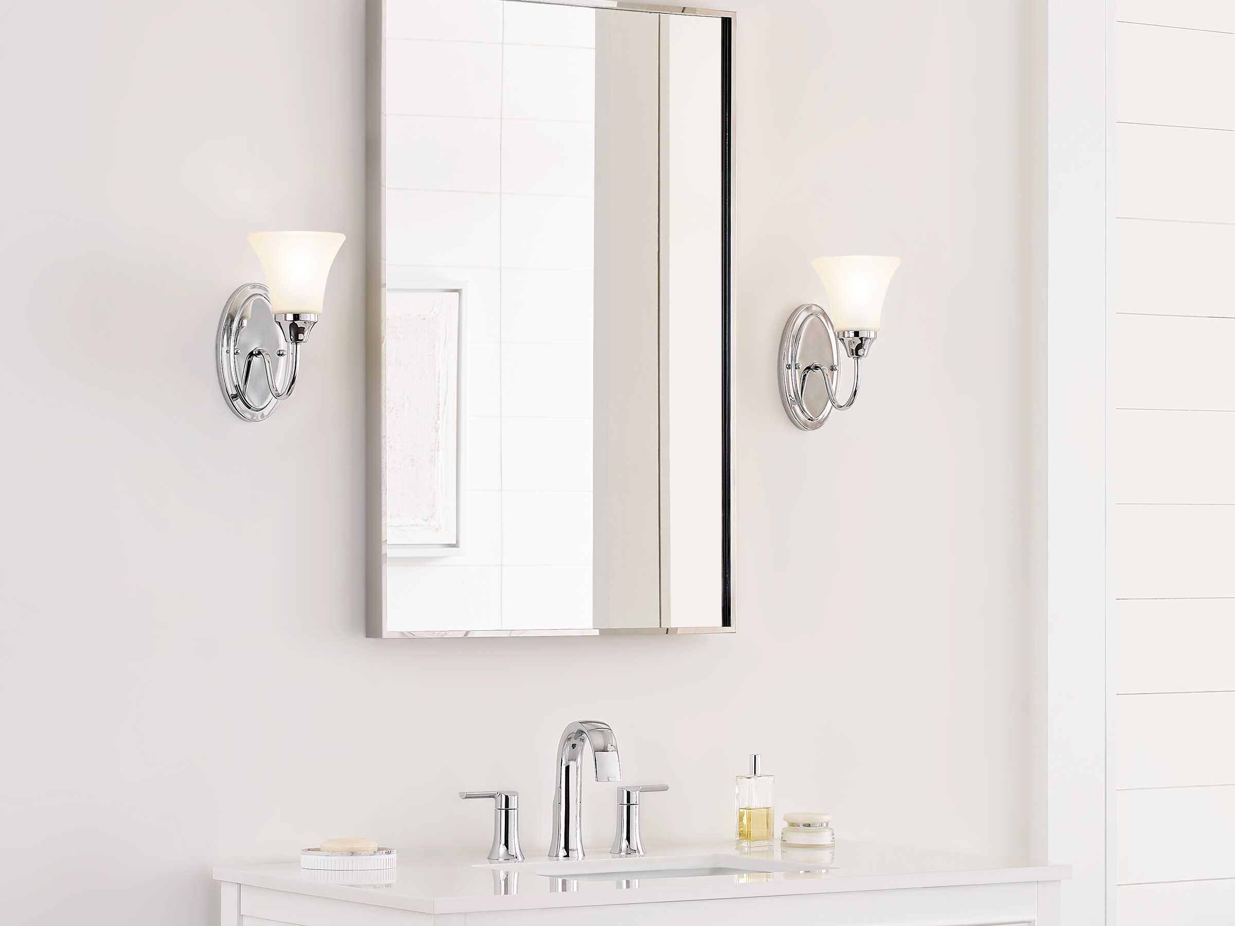 Generation Lighting Holman 1-Light Chrome Glass Wall Sconce