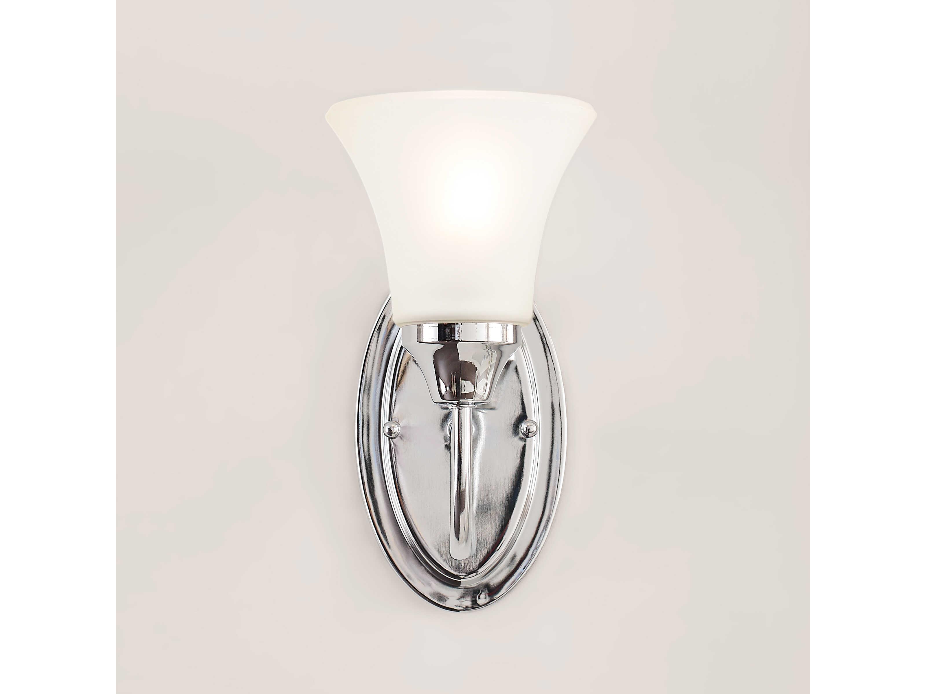 Generation Lighting Holman 1-Light Chrome Glass Wall Sconce