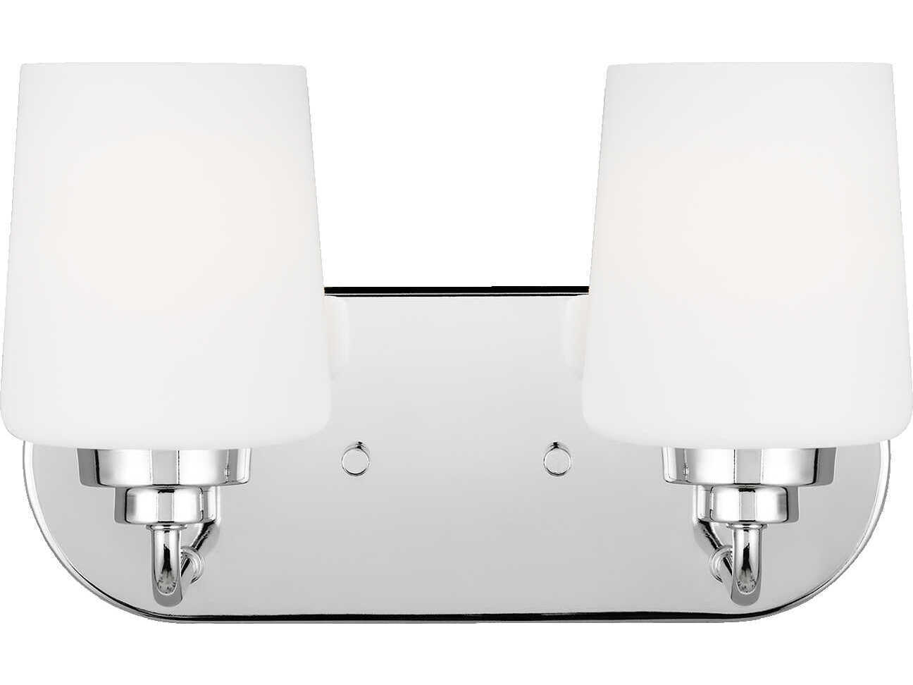 Generation Lighting Windom 2-Light Chrome Glass Vanity Light
